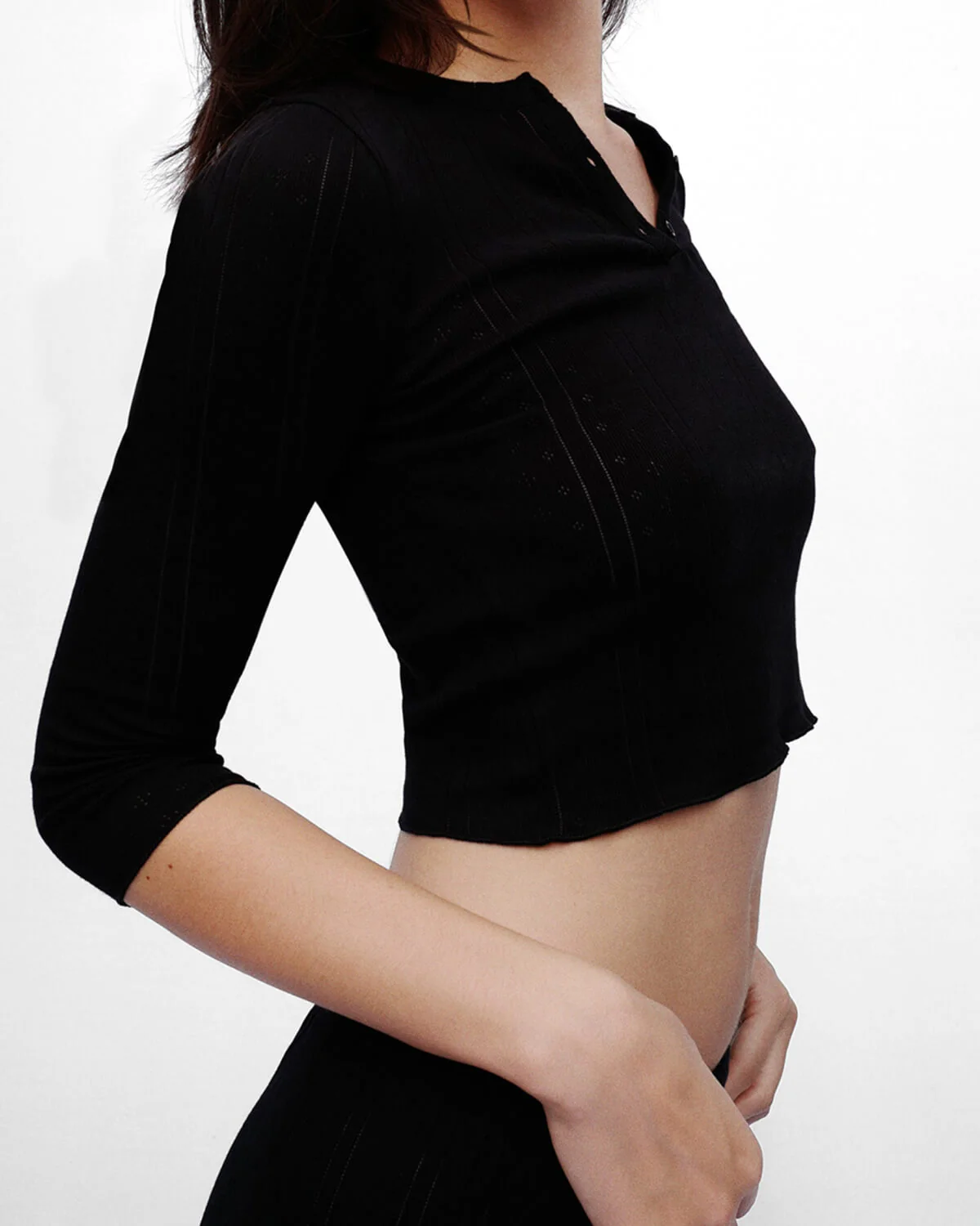 The Baby Henley: Black Pointelle - Image 8