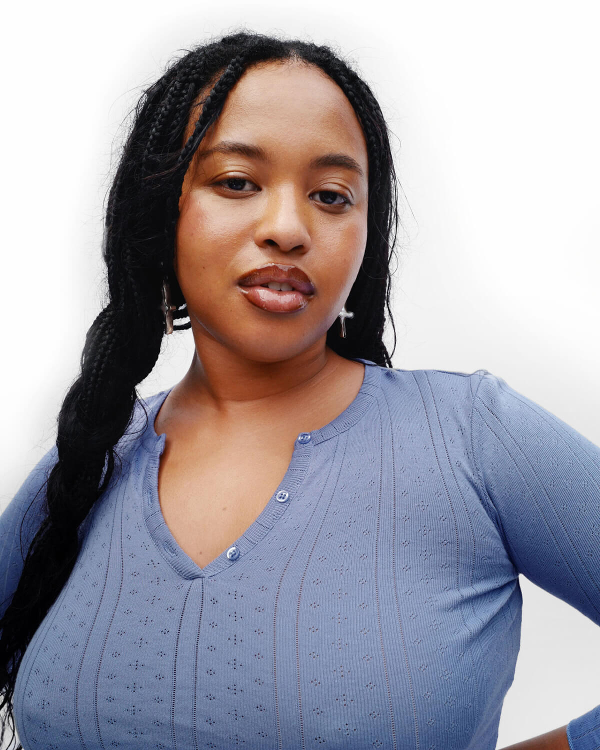 The Baby Henley: French Blue Pointelle - Image 6