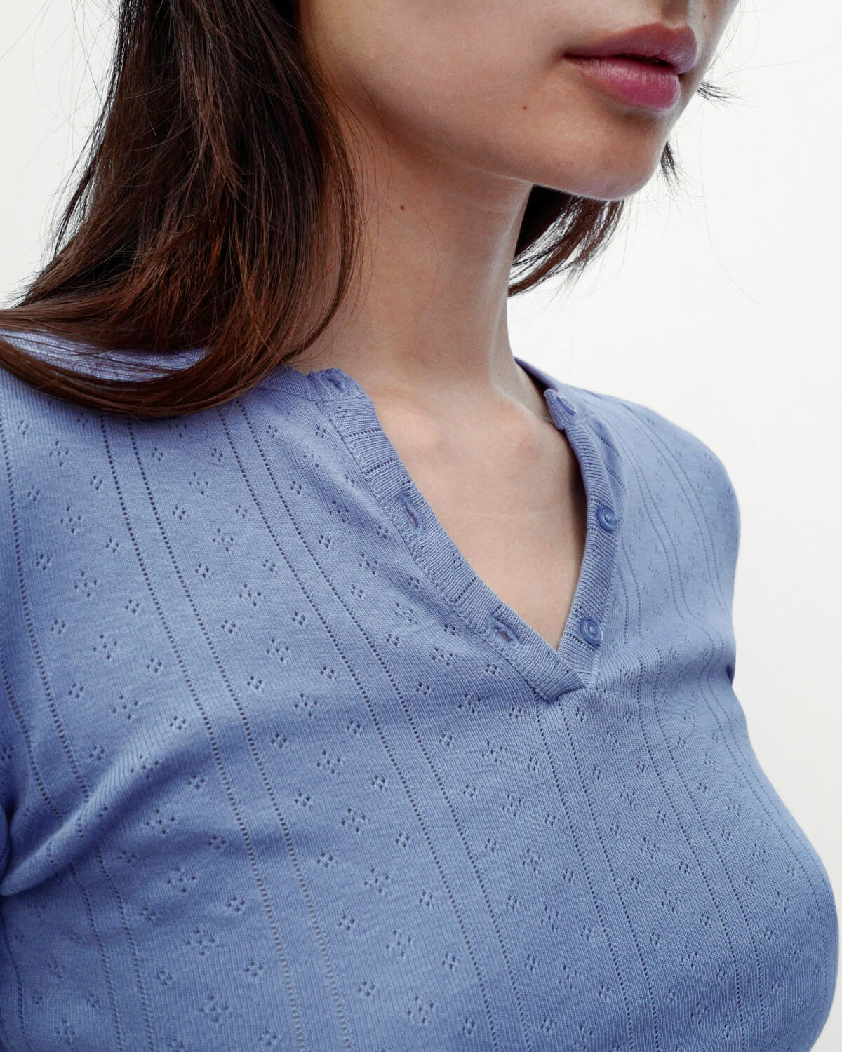 The Baby Henley: French Blue Pointelle - Image 7