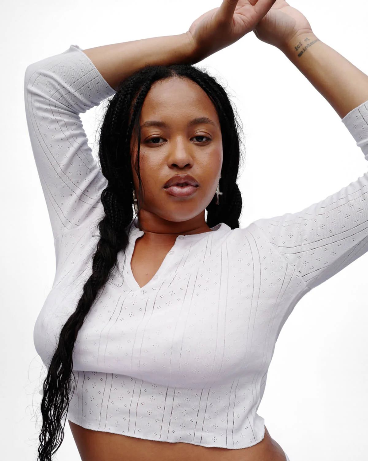 The Baby Henley: White Pointelle - Image 8
