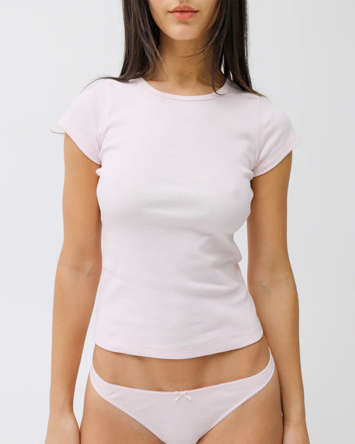 The Baby Tee 2 Pack: Cotton Jersey Baby Pink & Grey - Image 4
