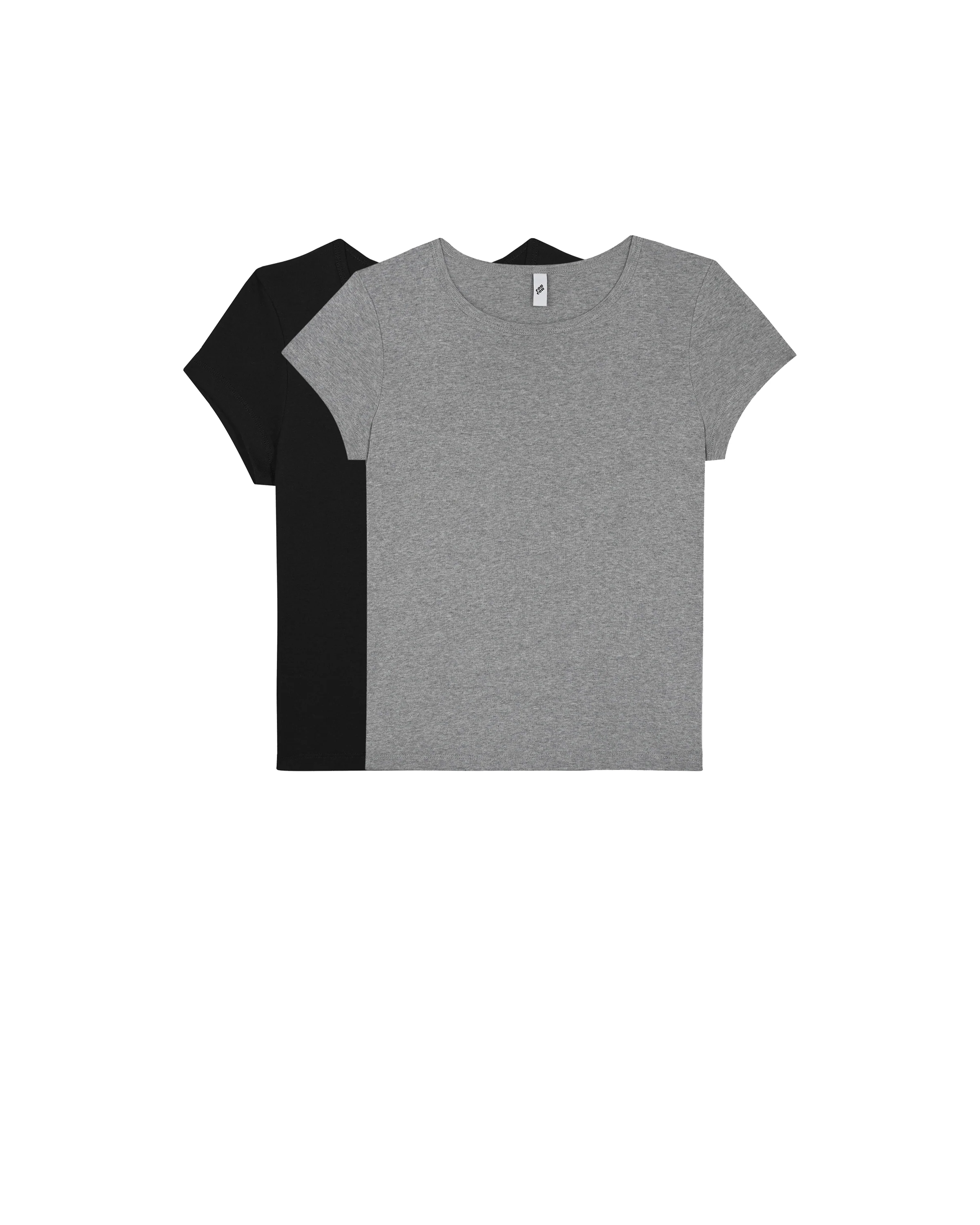 The Baby Tee 2 Pack: Cotton Jersey Black & Grey - Image 3