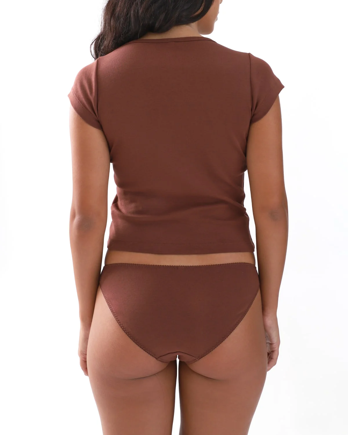 The Baby Tee: Brown Cotton Jersey - Image 6
