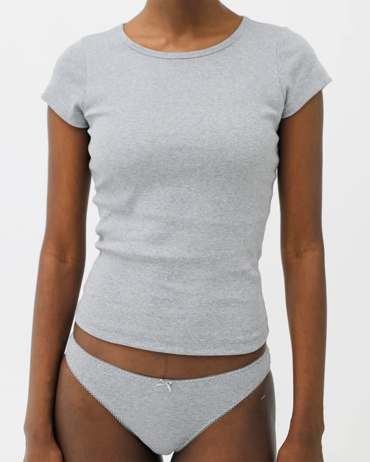 The Baby Tee: Grey Cotton Jersey - Image 5