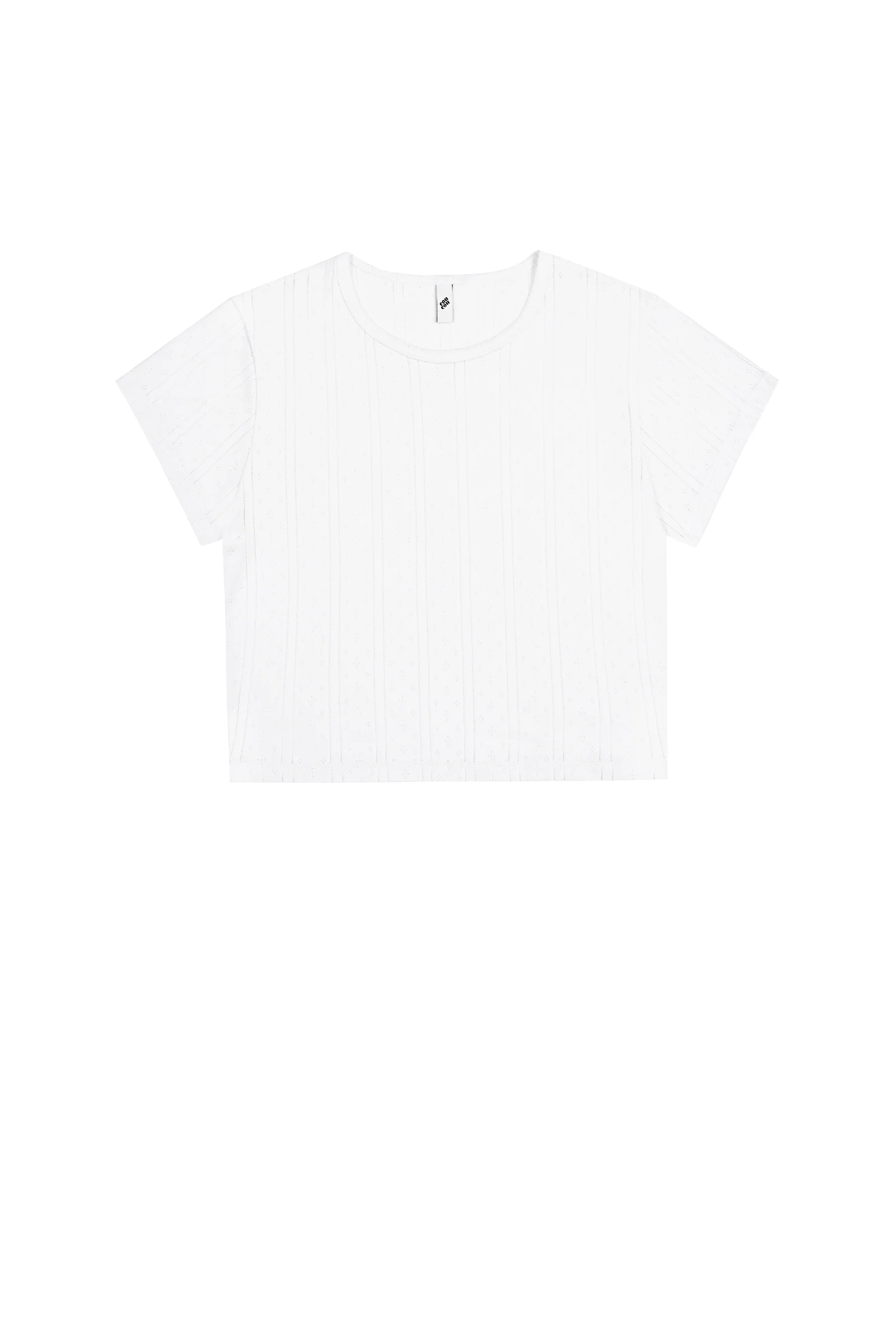 The Crop Baby Tee: White Pointelle - Image 3