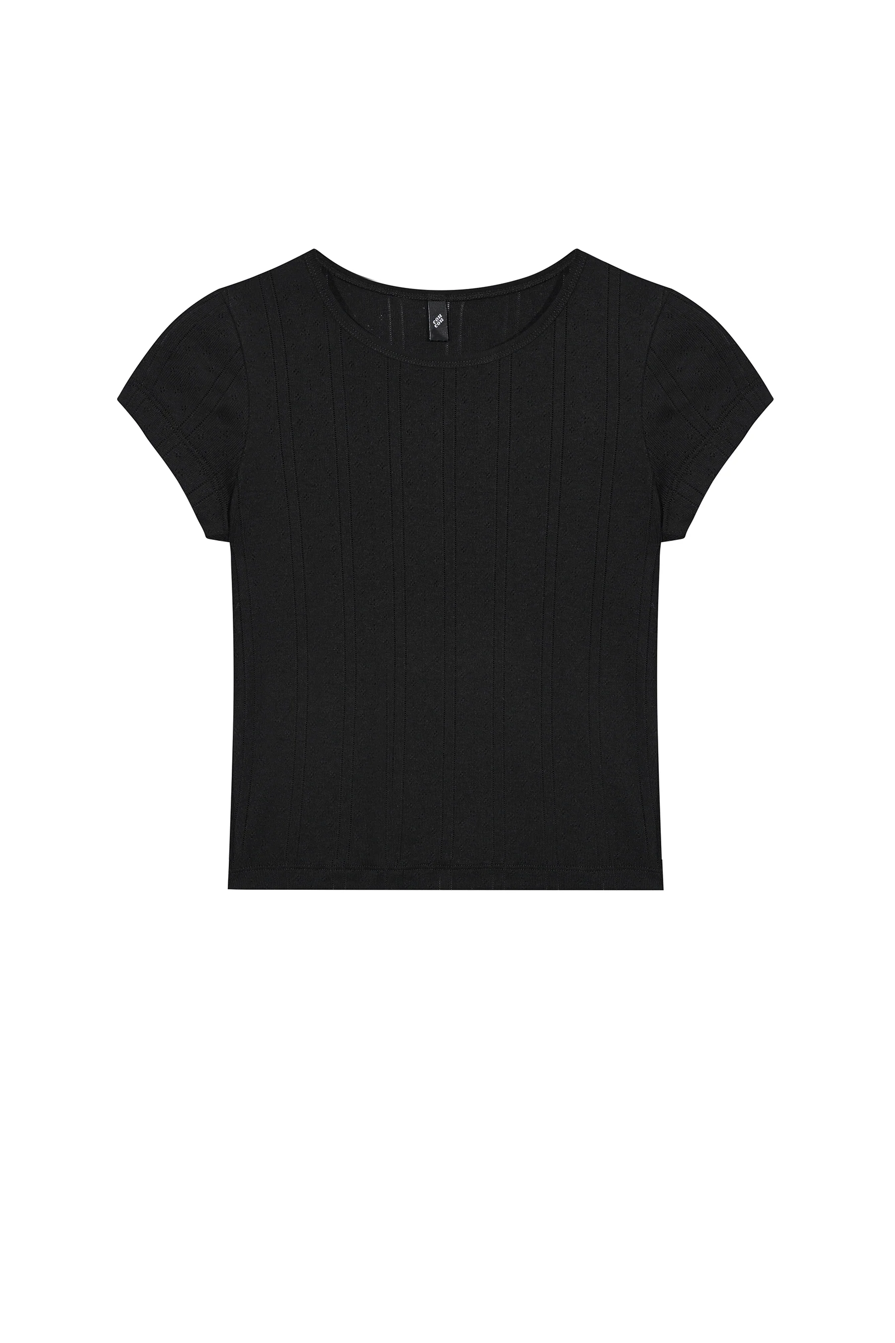 The Baby Tee: Black Pointelle - Image 3