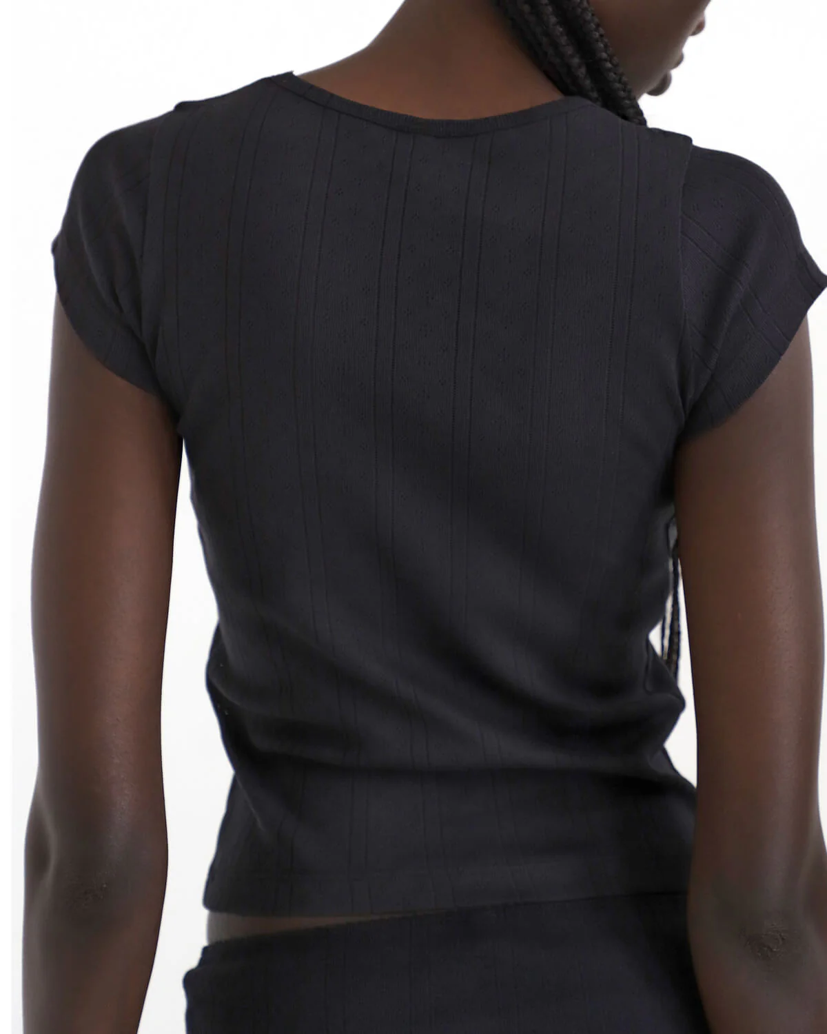 The Baby Tee: Black Pointelle - Image 4