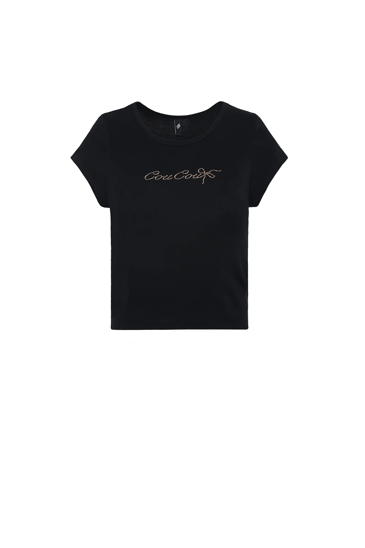 The Crystal Baby Tee: Black Cotton Jersey - Image 3