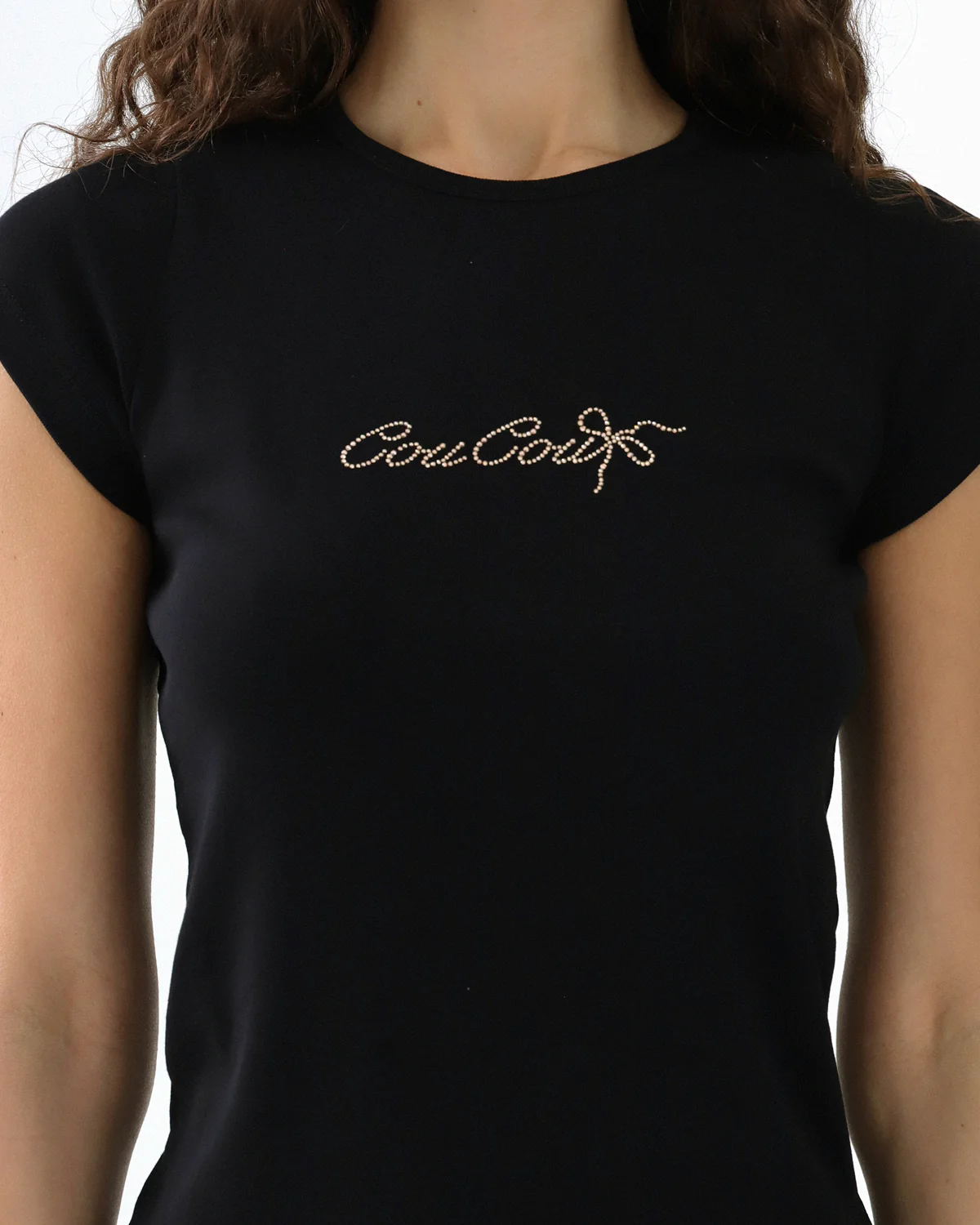 The Crystal Baby Tee: Black Cotton Jersey - Image 6