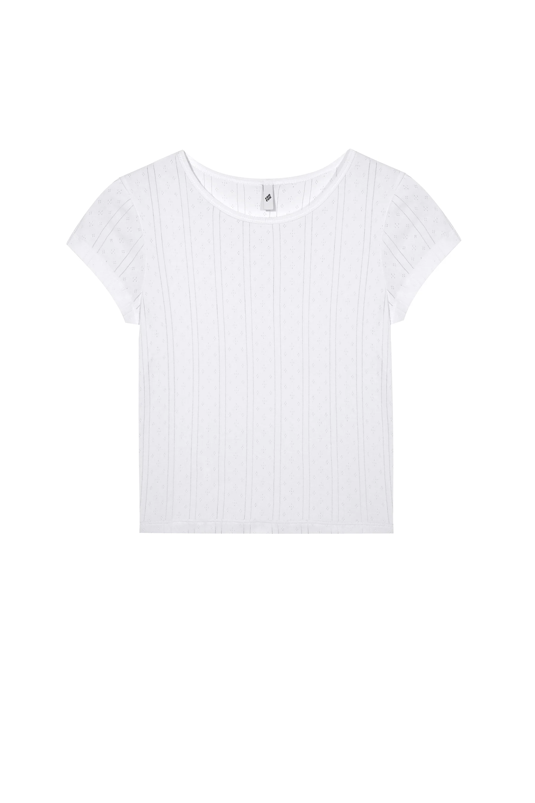 The Baby Tee: White Pointelle - Image 3