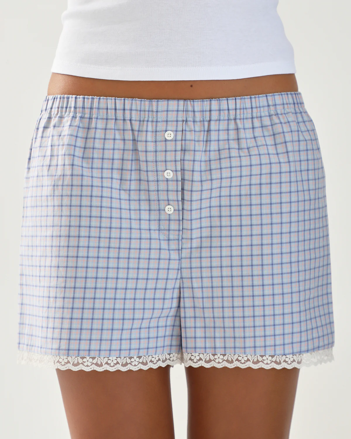 The Boxer: Blue Check French Poplin - Image 4
