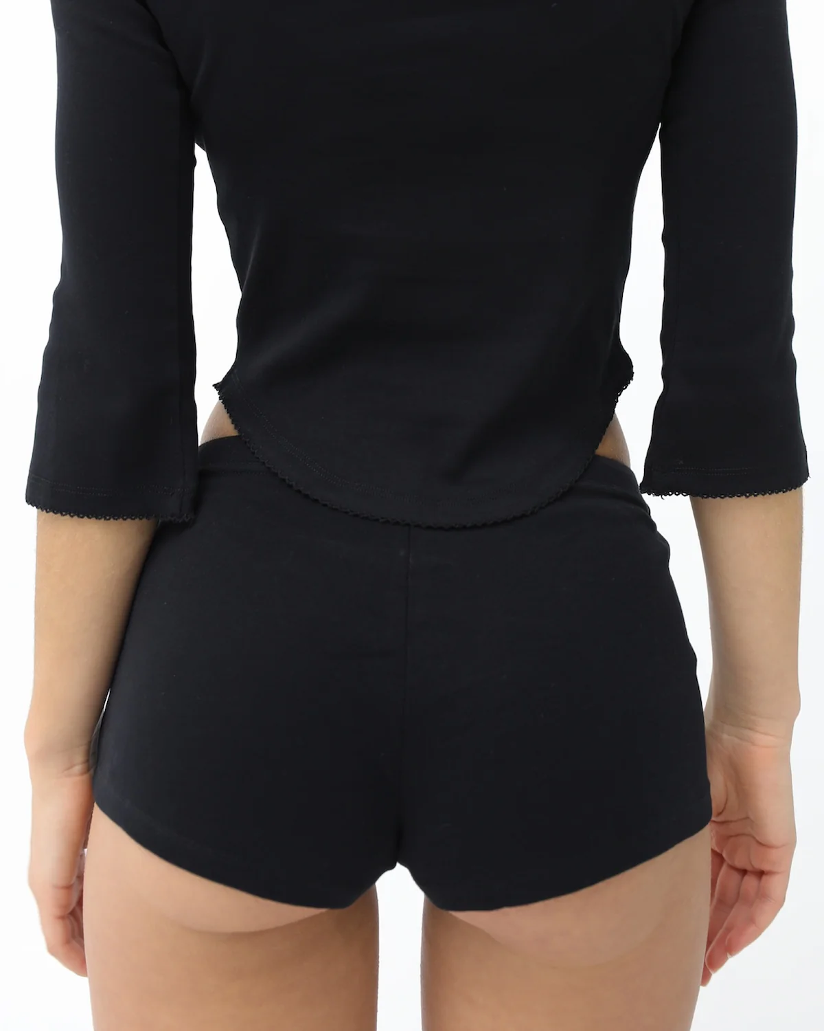 The Boyshort: Black Cotton Jersey - Image 6