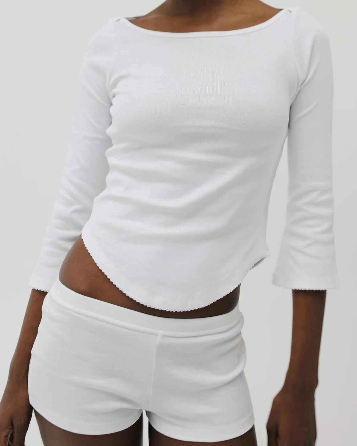 The Boyshort: White Cotton Jersey - Image 6
