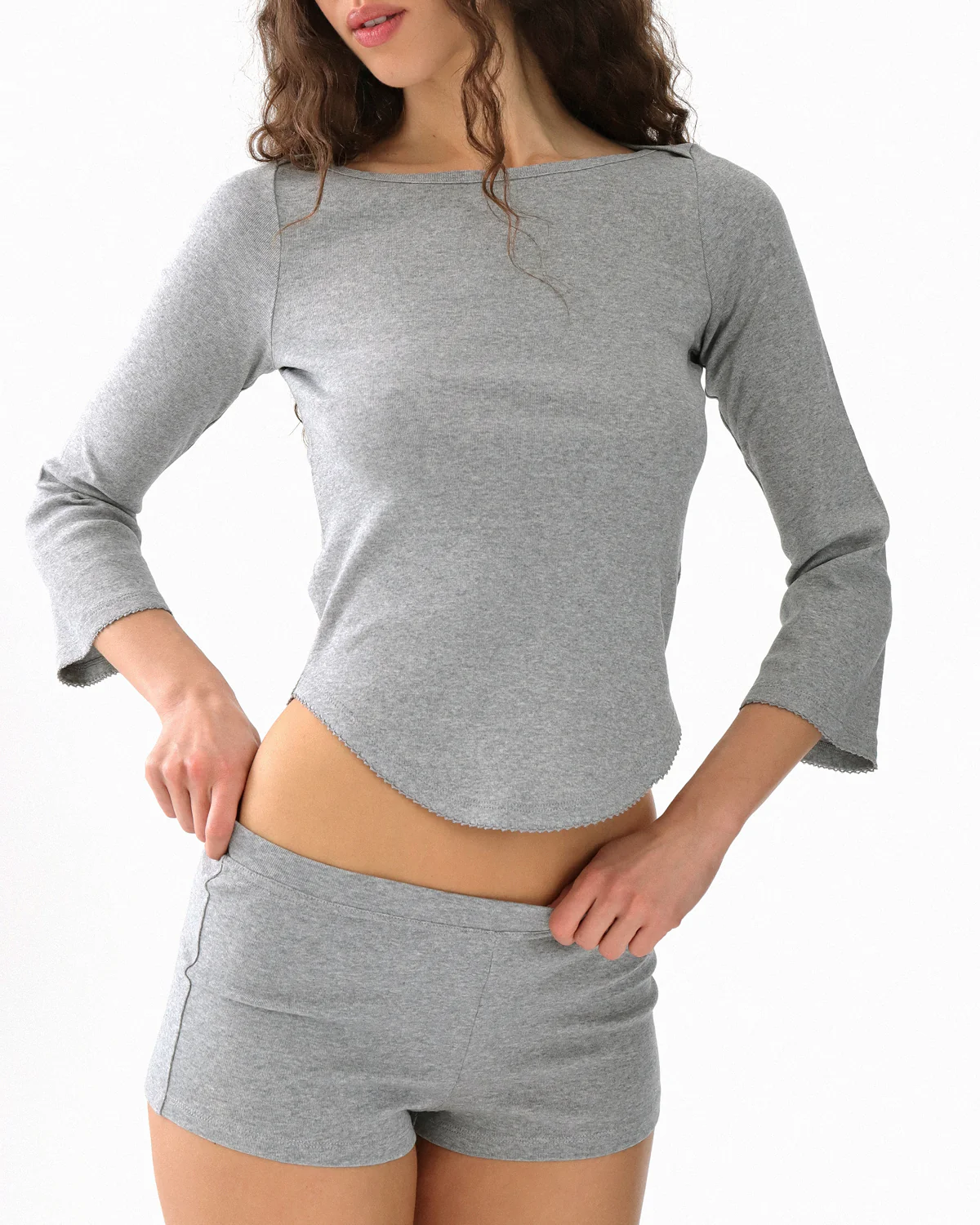 The Boyshort: Grey Cotton Jersey - Image 4