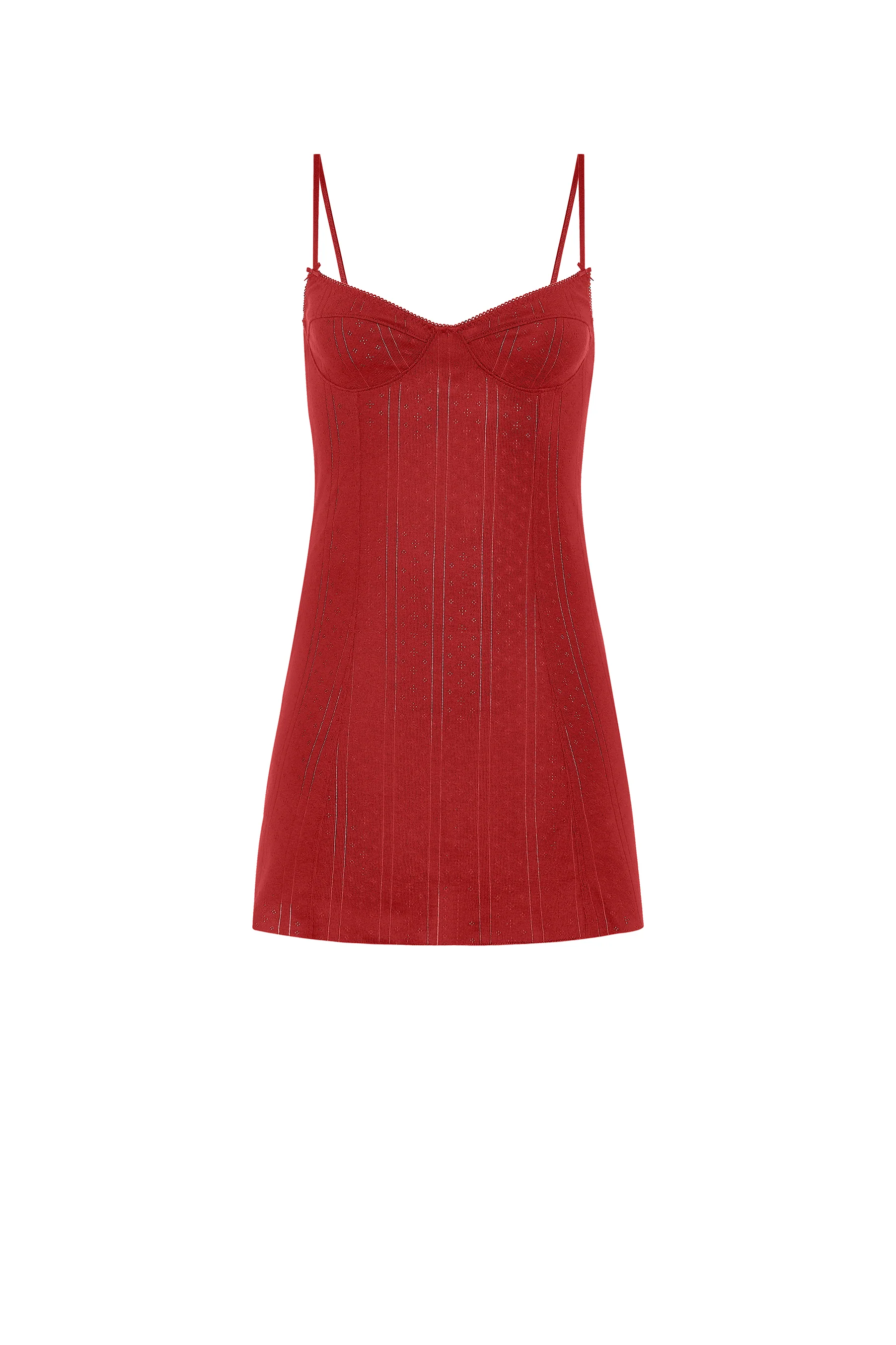 The Balconette Dress: Cherry Red Pointelle - Image 3