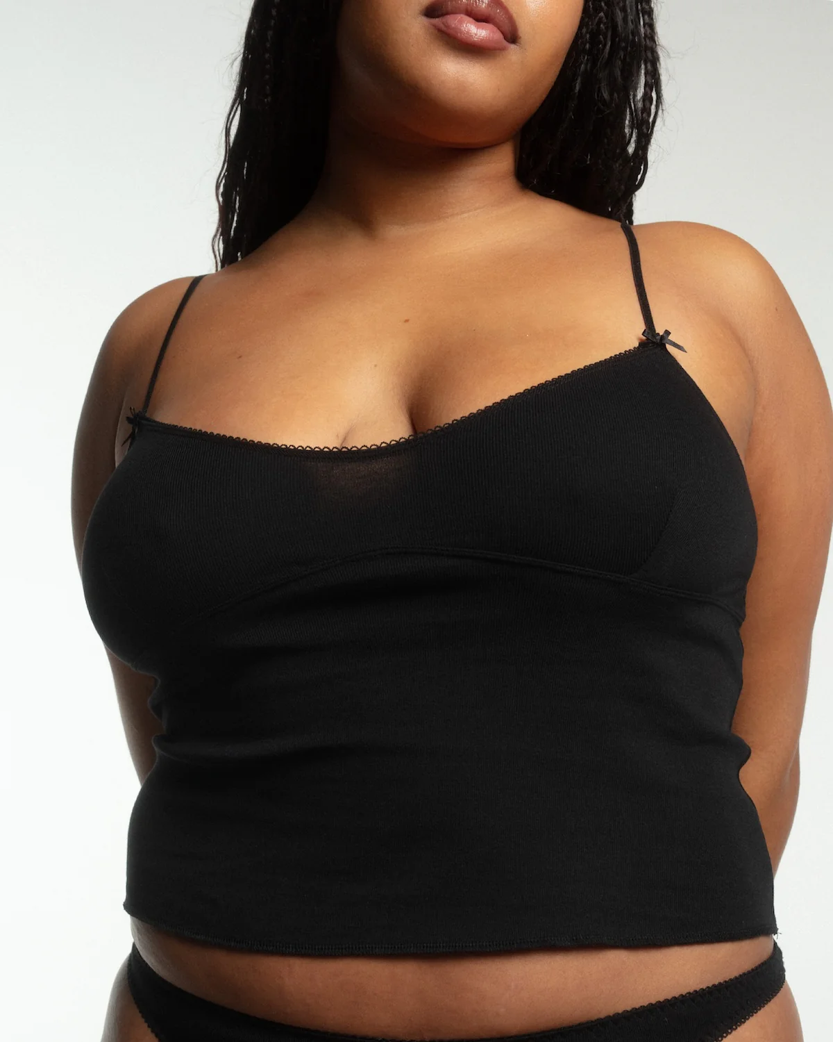 The Bralette Tank: Black Cotton Jersey - Image 6