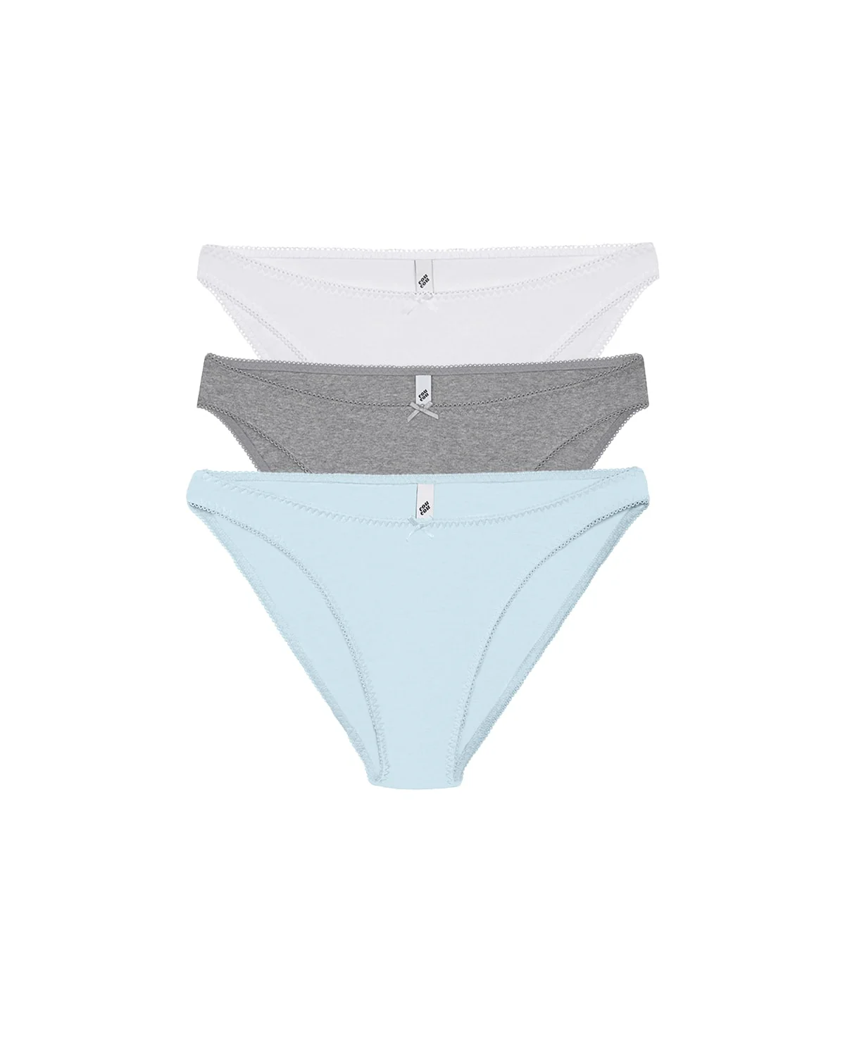 The Brief 3 Pack: Cotton Jersey Sky Blue, Grey, White - Image 3