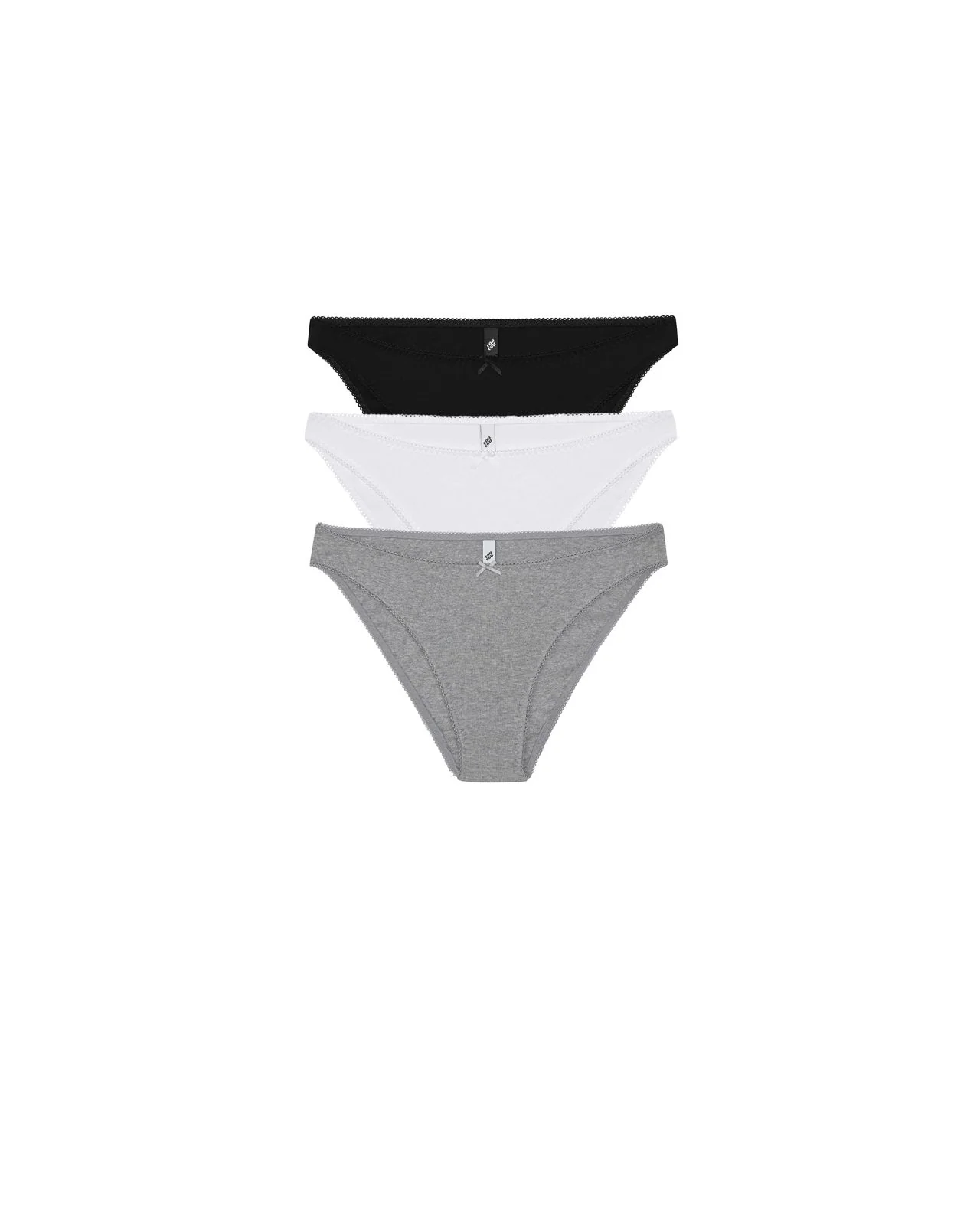 The Brief 3 Pack: Cotton Jersey Black, White & Grey - Image 3