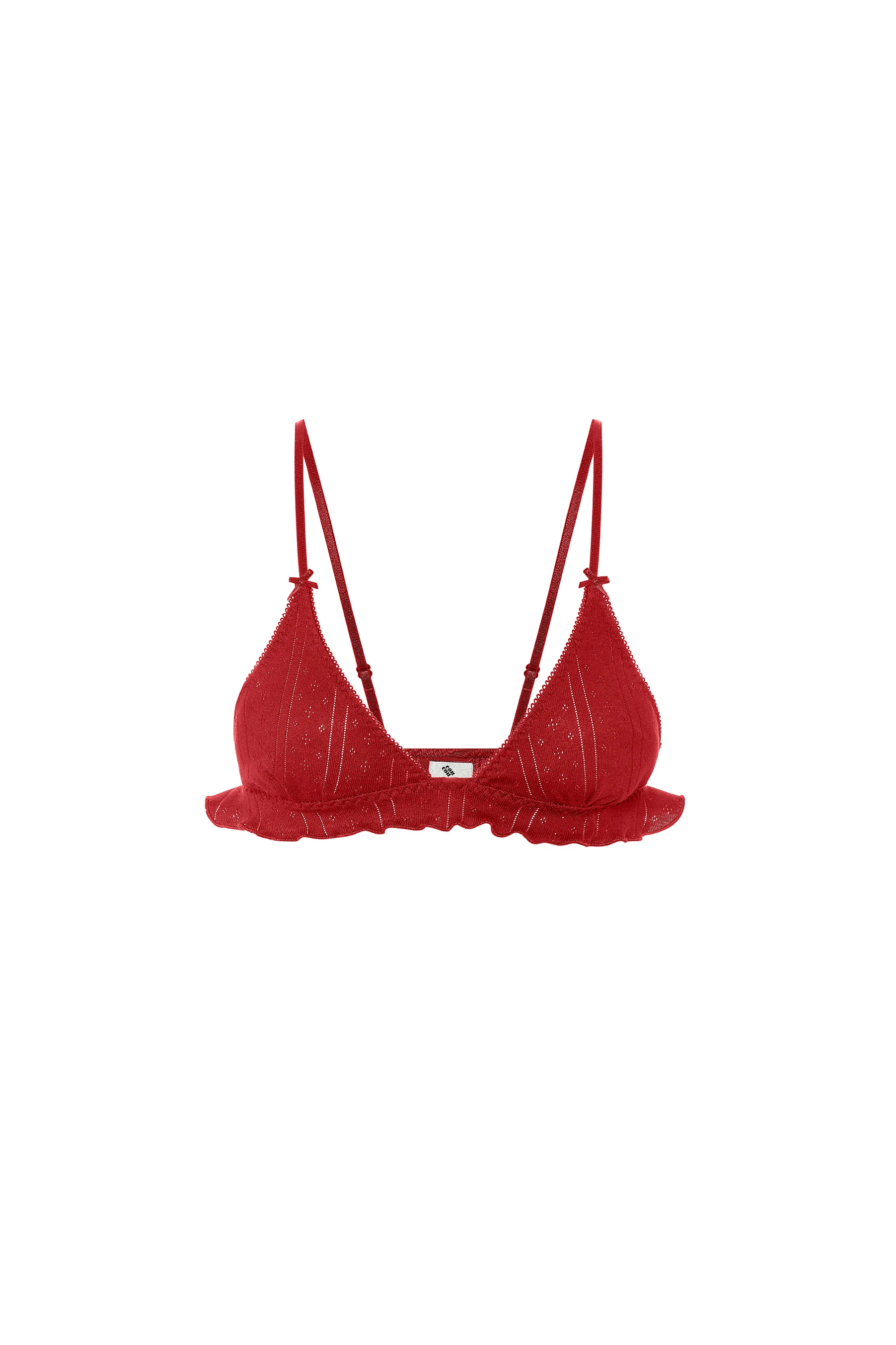 The Butterfly Bralette: Cherry Red Pointelle - Image 3