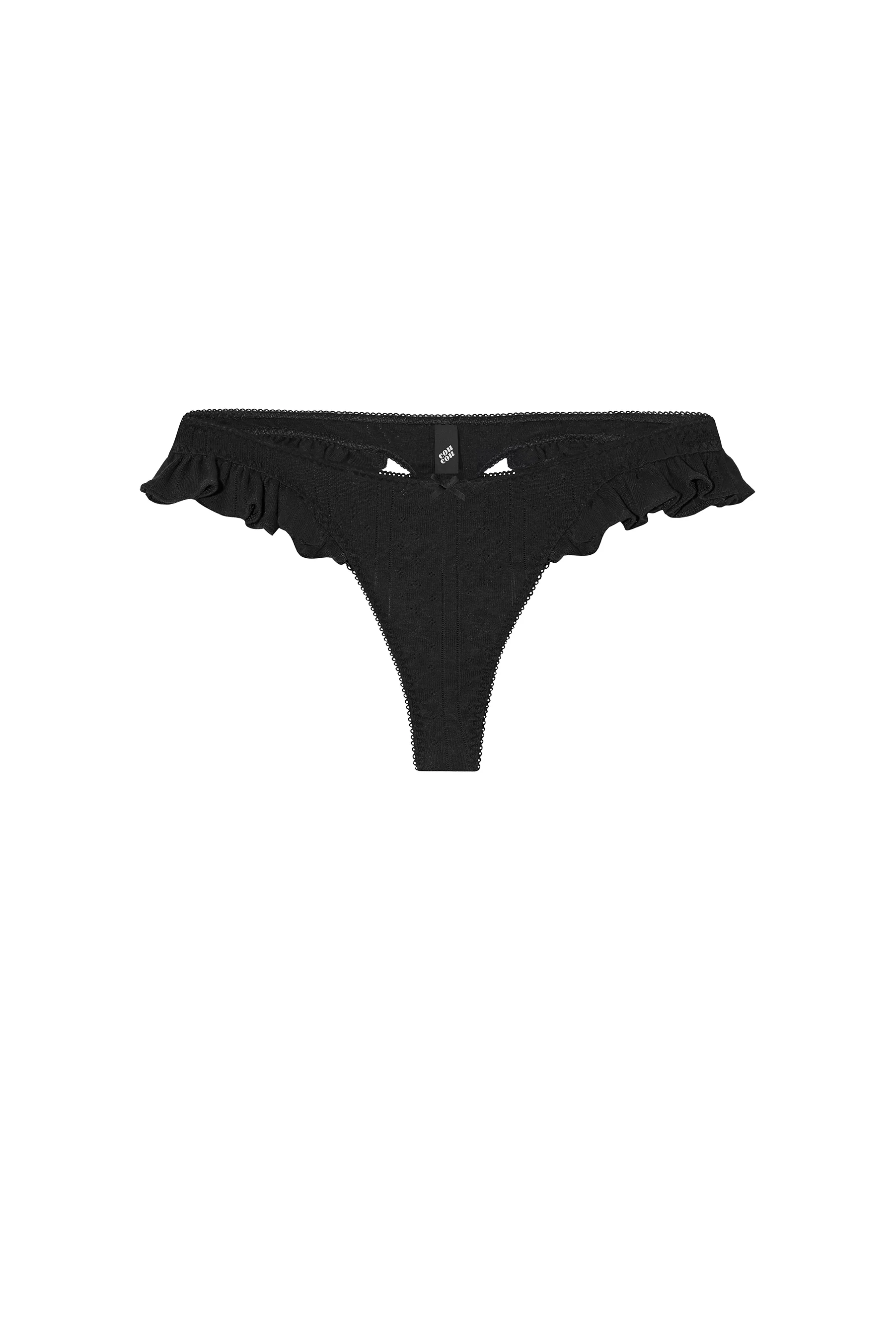 The Butterfly Thong: Black Pointelle - Image 3