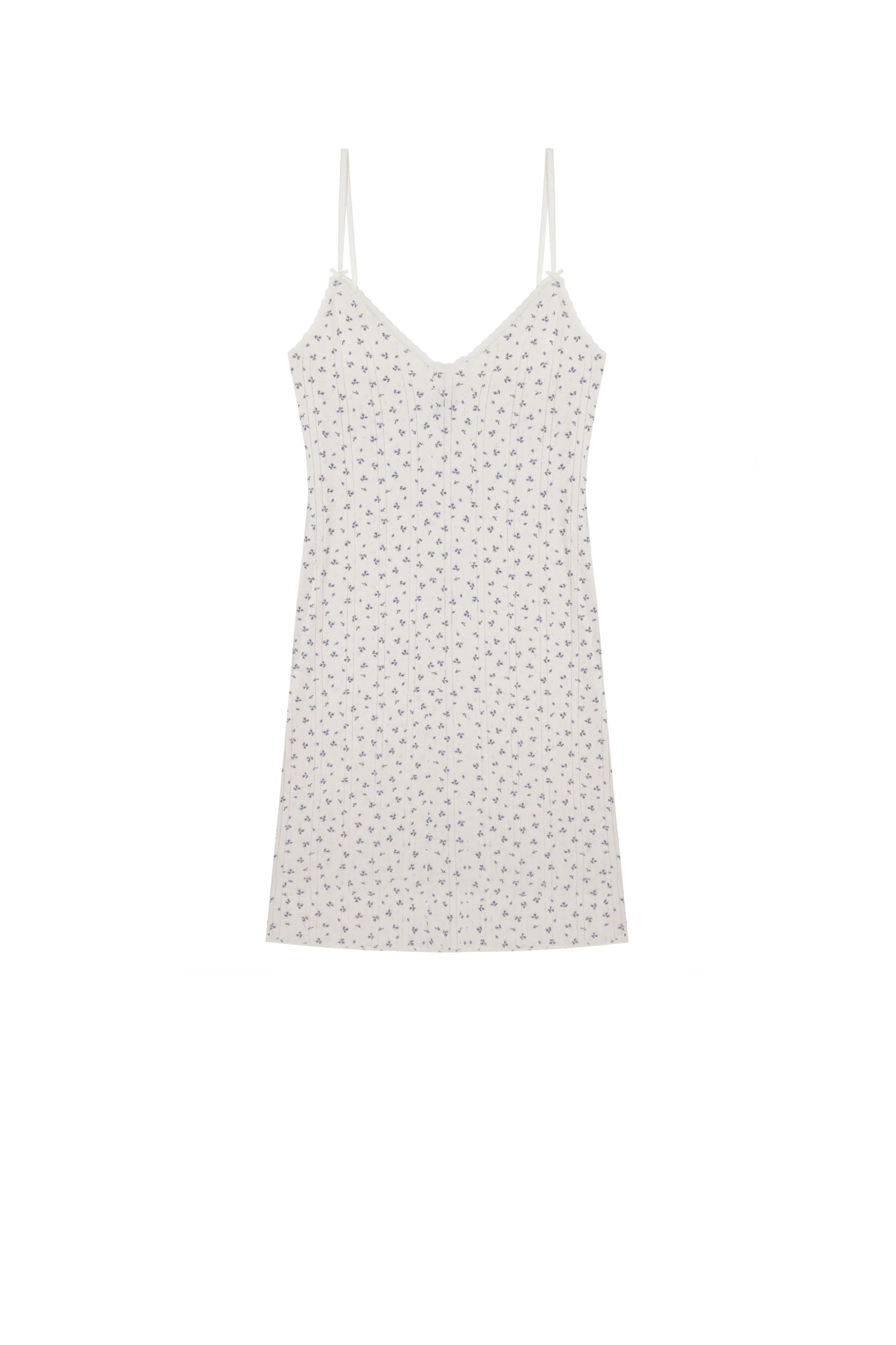 The Cami Slip: Blue Fields Pointelle - Image 3