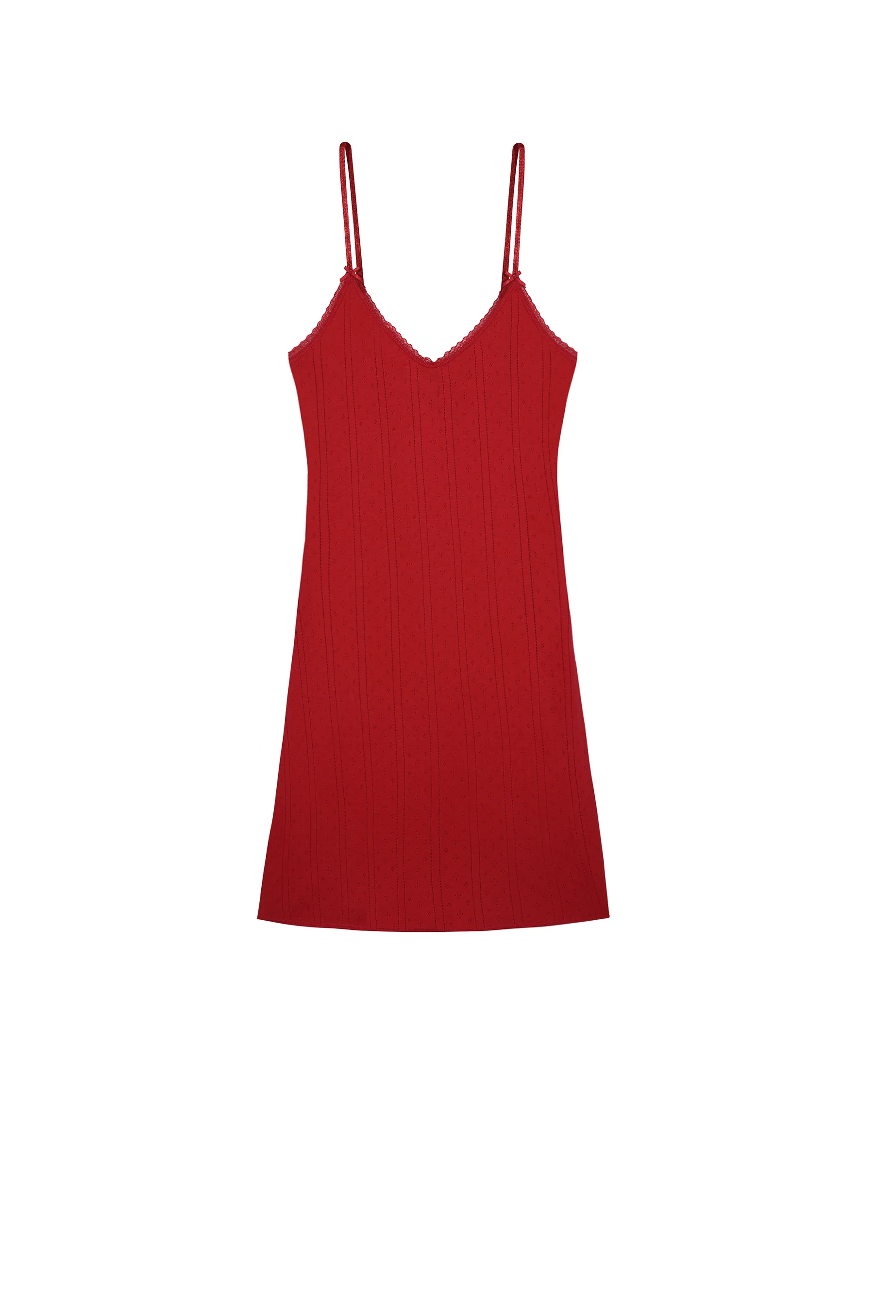 The Cami Slip: Cherry Red Pointelle - Image 3