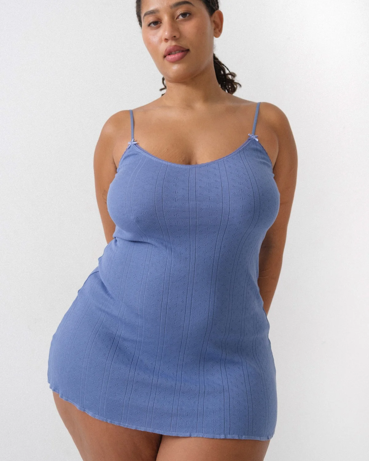 The Cami Slip: French Blue Pointelle - Image 7