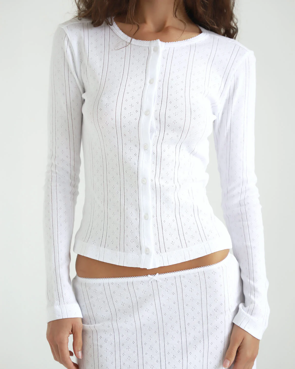 The Cardigan: White Pointelle - Image 6