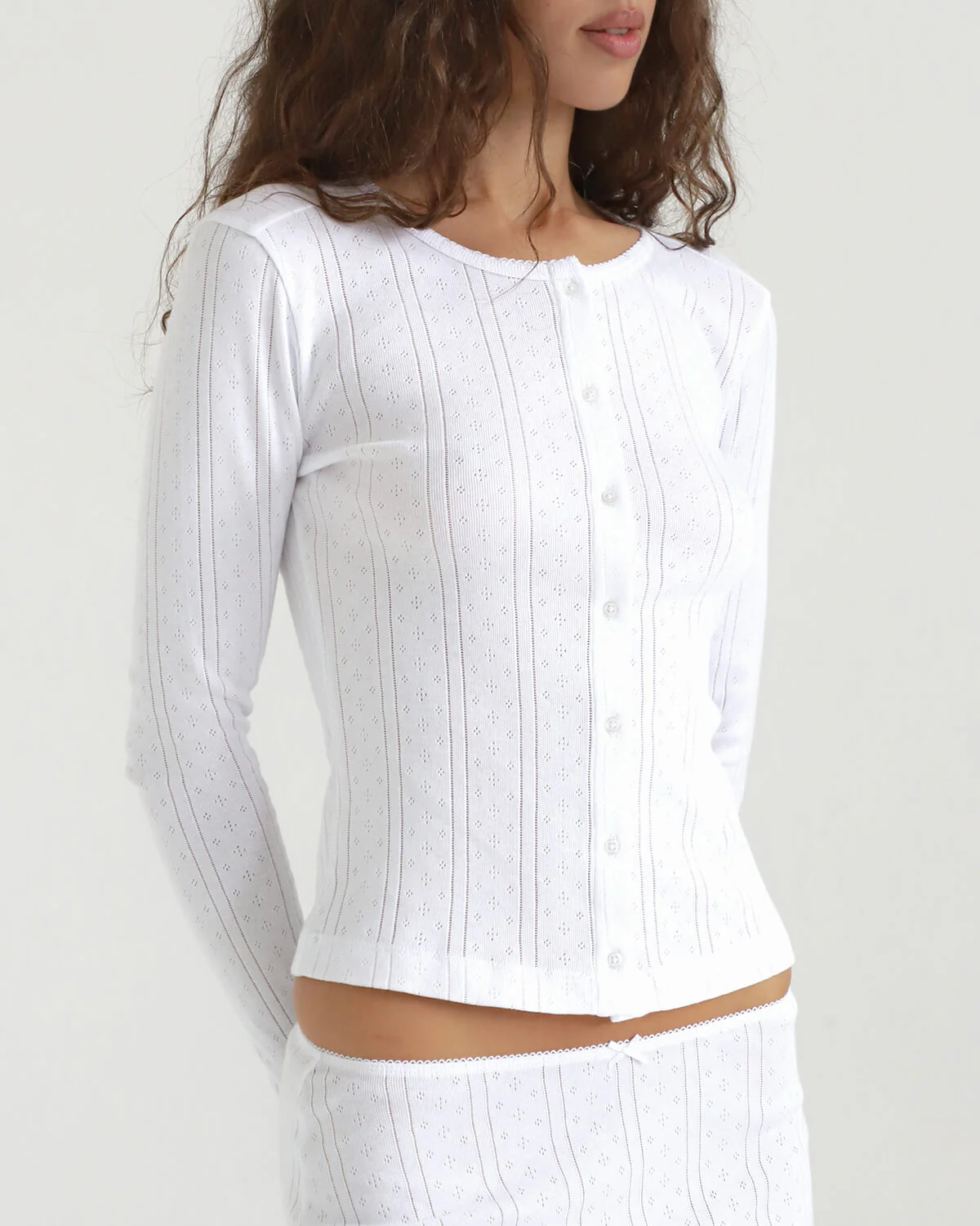 The Cardigan: White Pointelle - Image 7