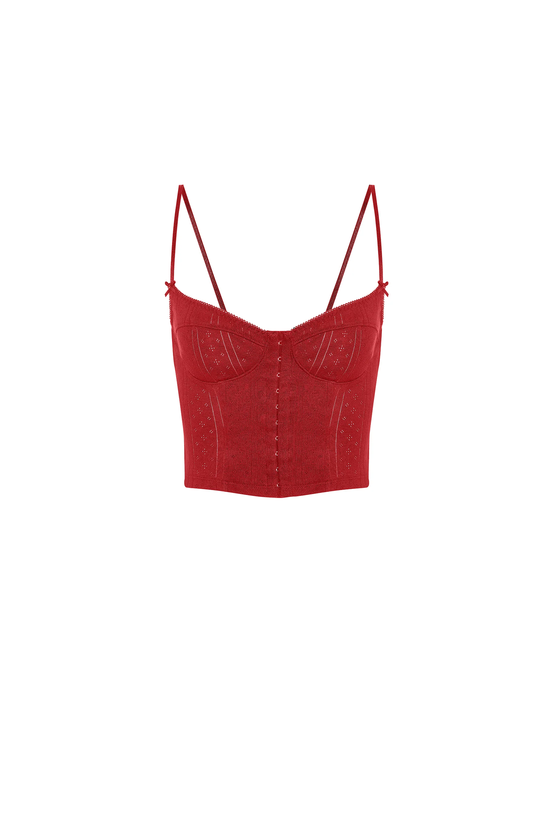 The Corselette: Cherry Red Pointelle - Image 3