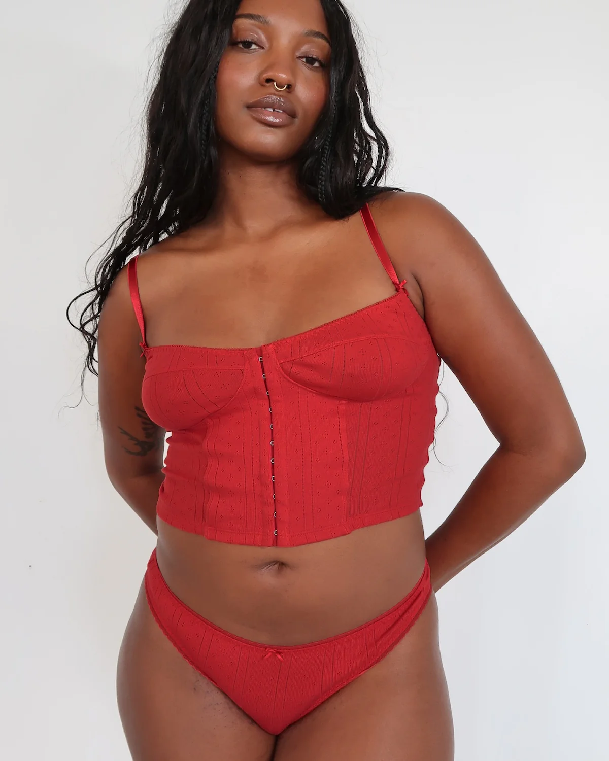 The Corselette: Cherry Red Pointelle - Image 5