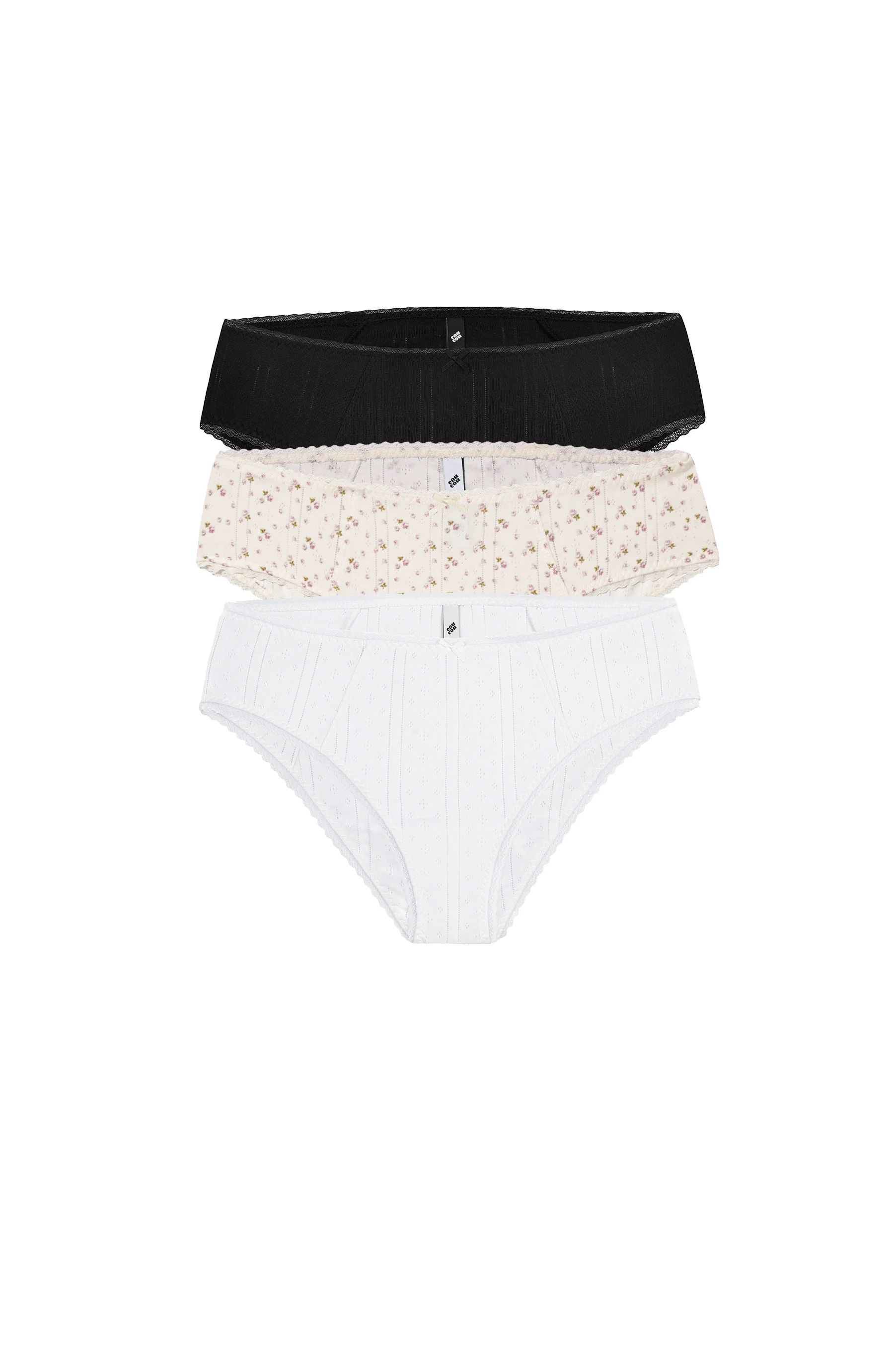 The Cozy Brief 3 Pack: Black, English Rose & White - Image 3