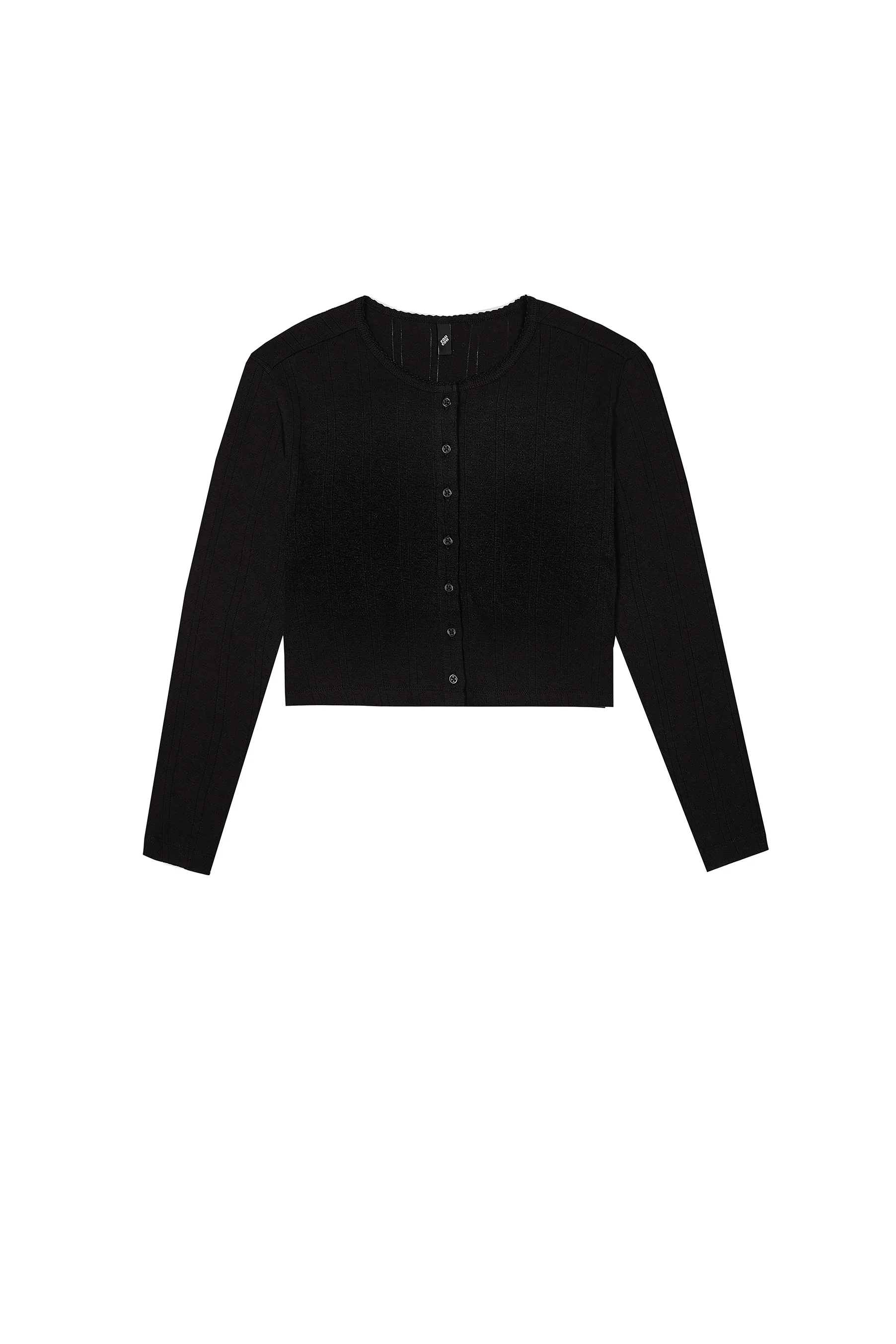 The Crop Cardi: Black Pointelle - Image 3
