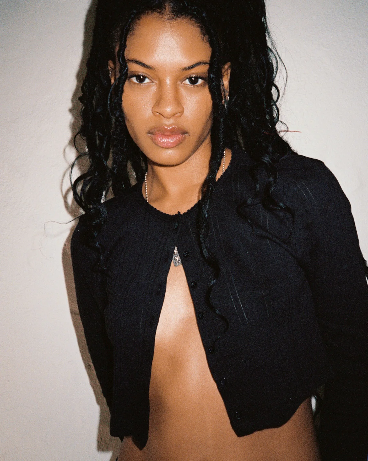 The Crop Cardi: Black Pointelle - Image 4
