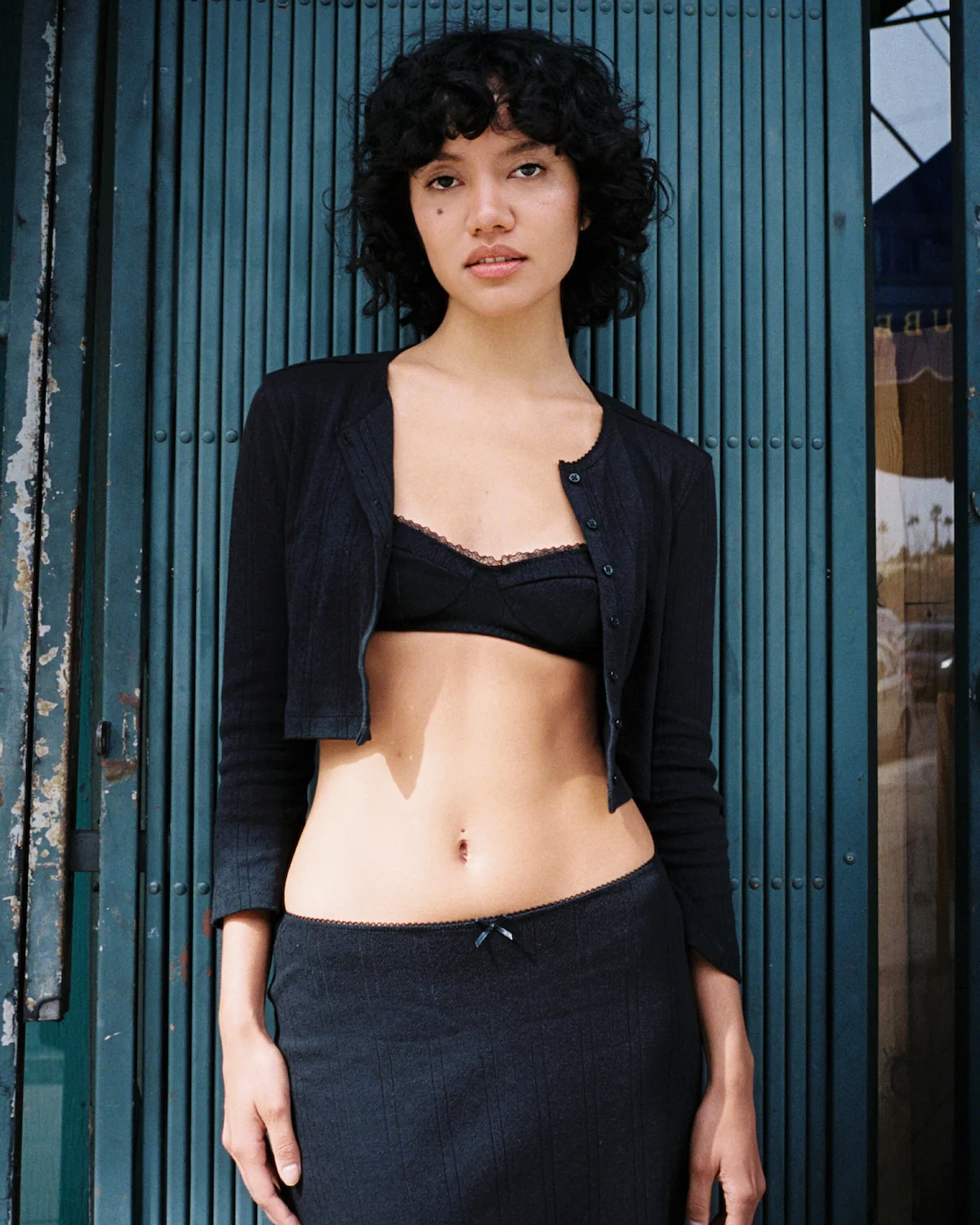 The Crop Cardi: Black Pointelle - Image 6