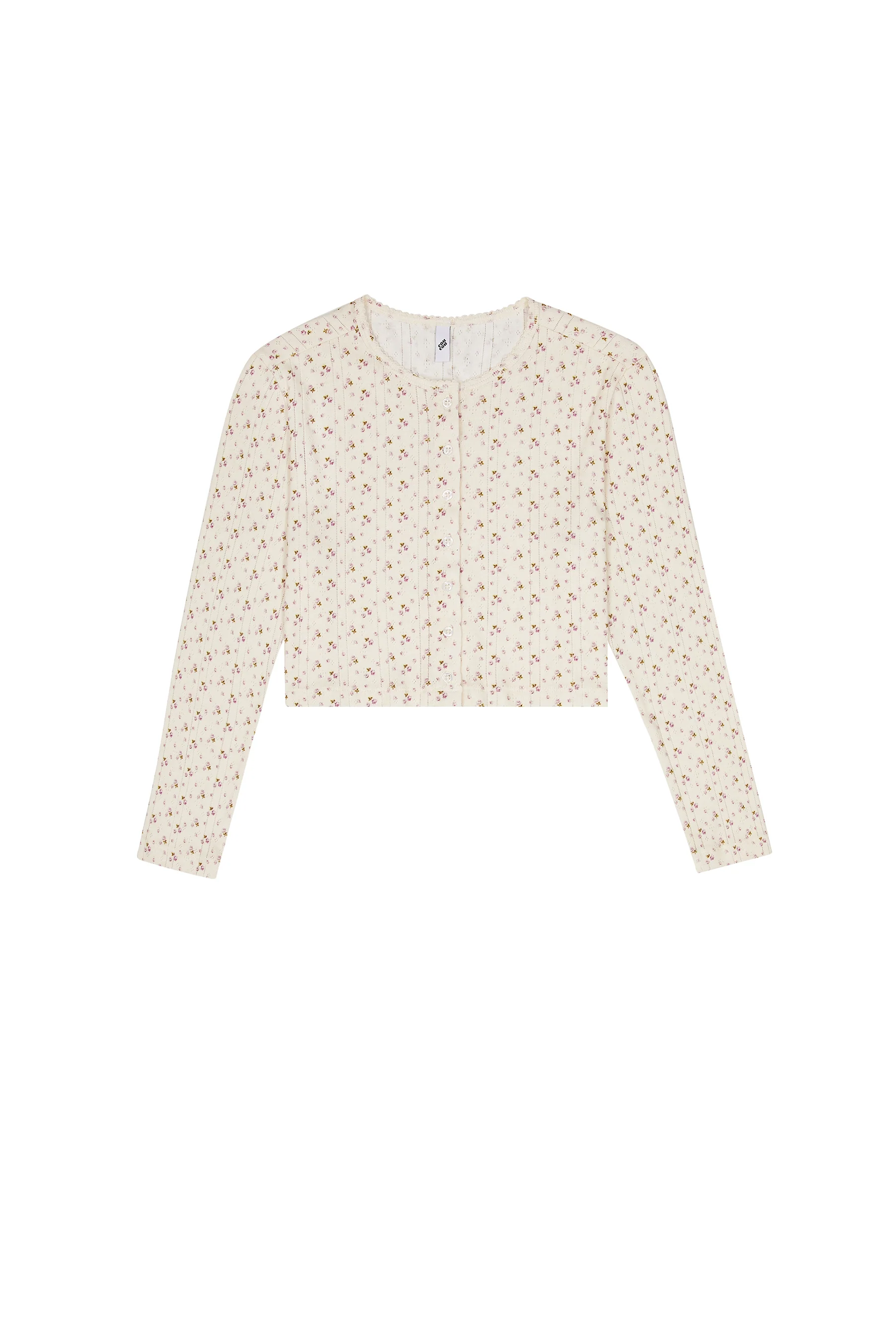 The Crop Cardi: English Rose Pointelle - Image 3