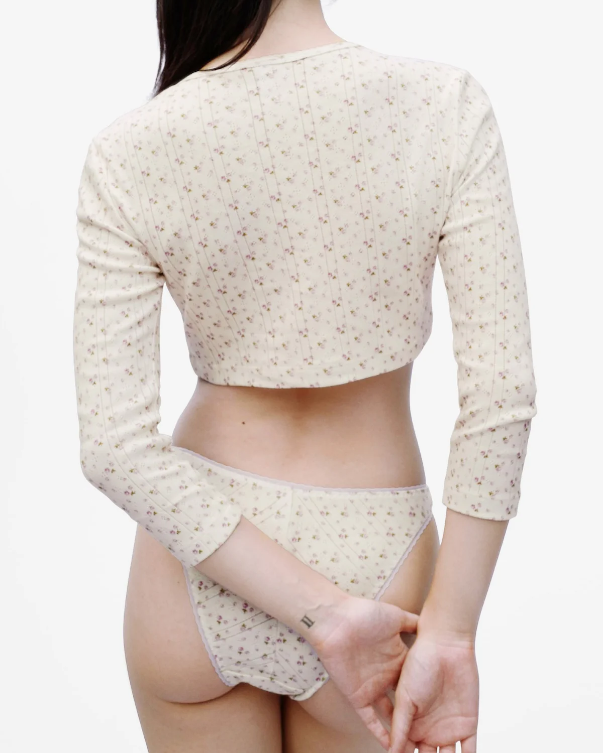 The Crop Cardi: English Rose Pointelle - Image 5