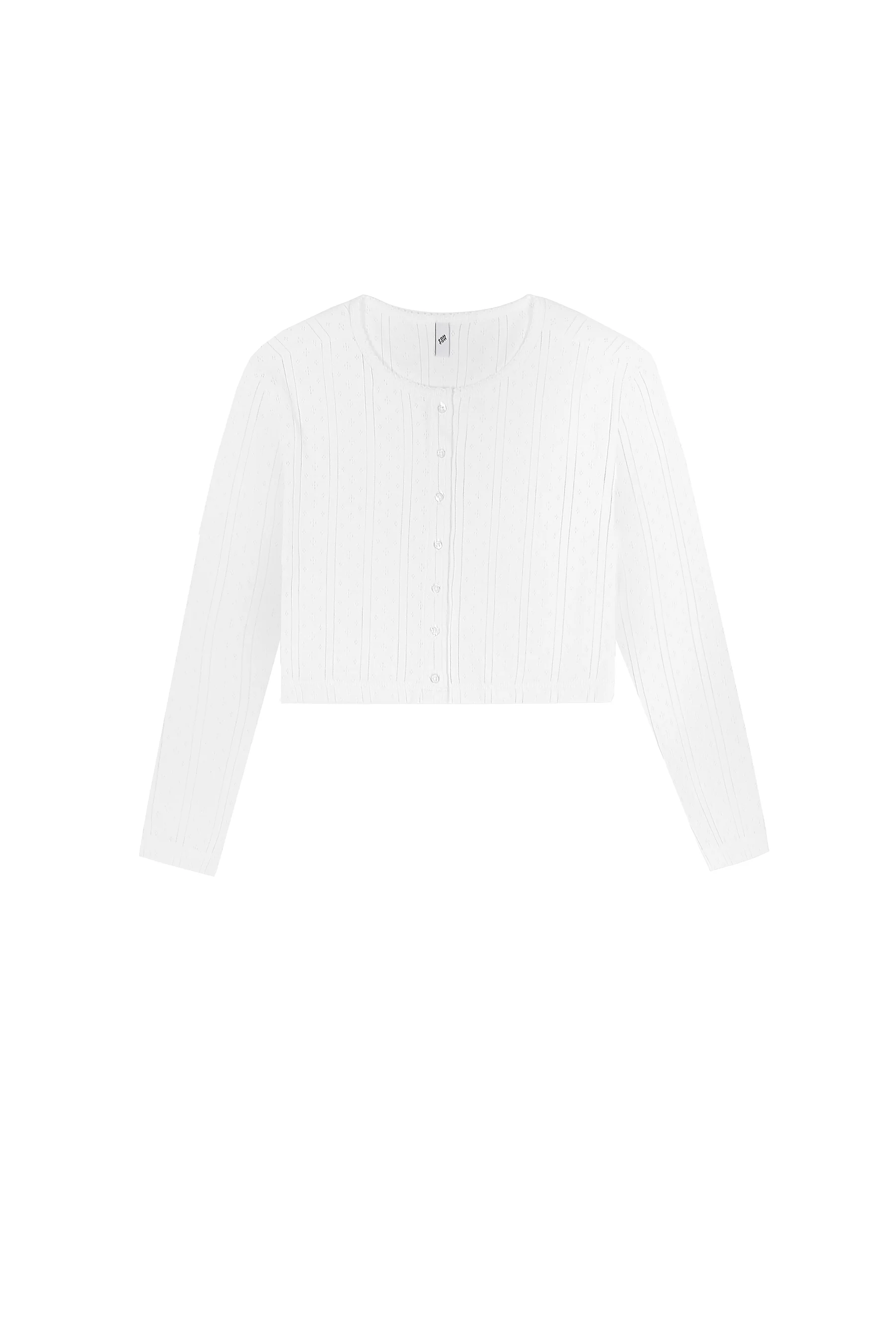 The Crop Cardi: White Pointelle - Image 3