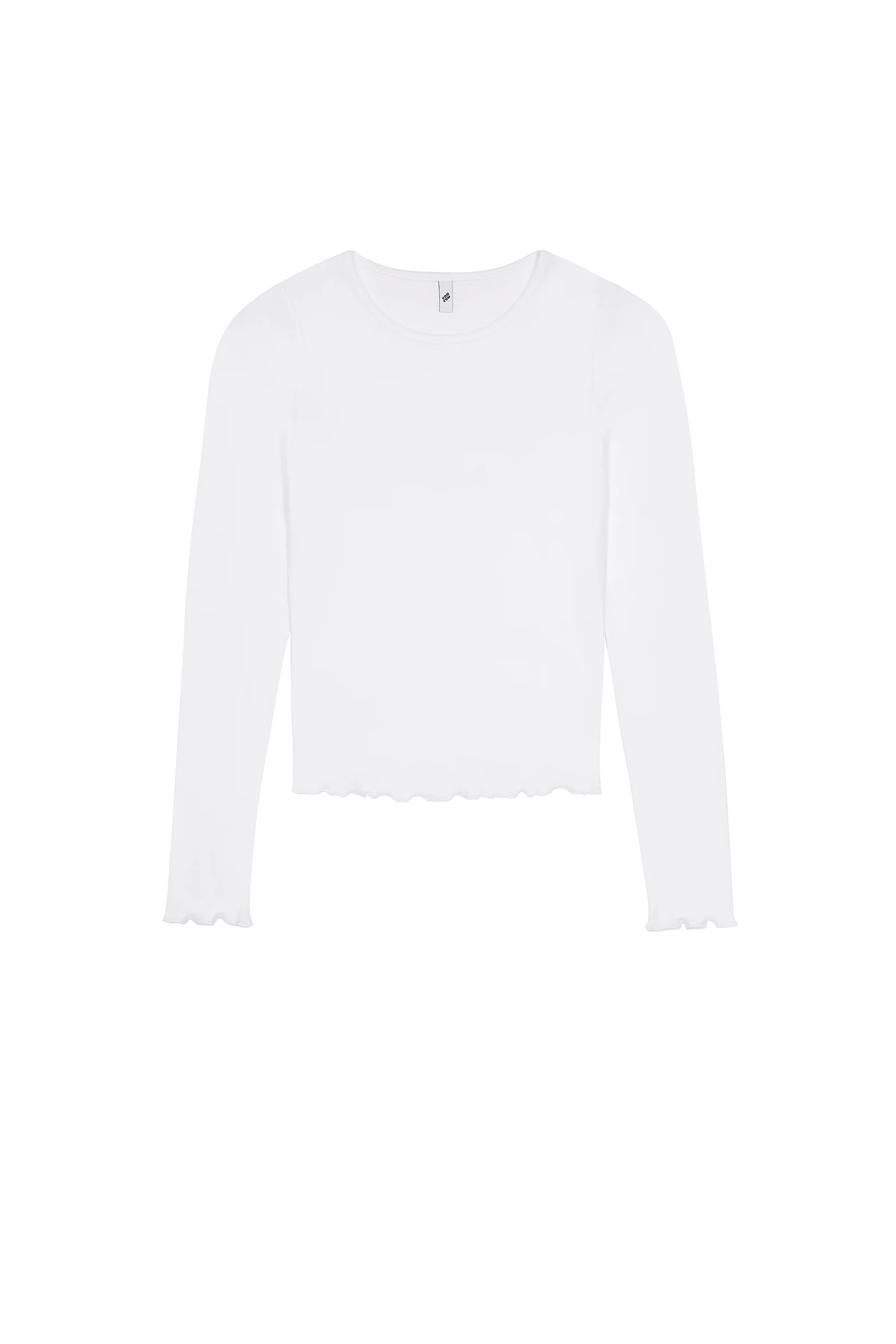 The Frilly Long Sleeve: White Cotton Jersey - Image 3