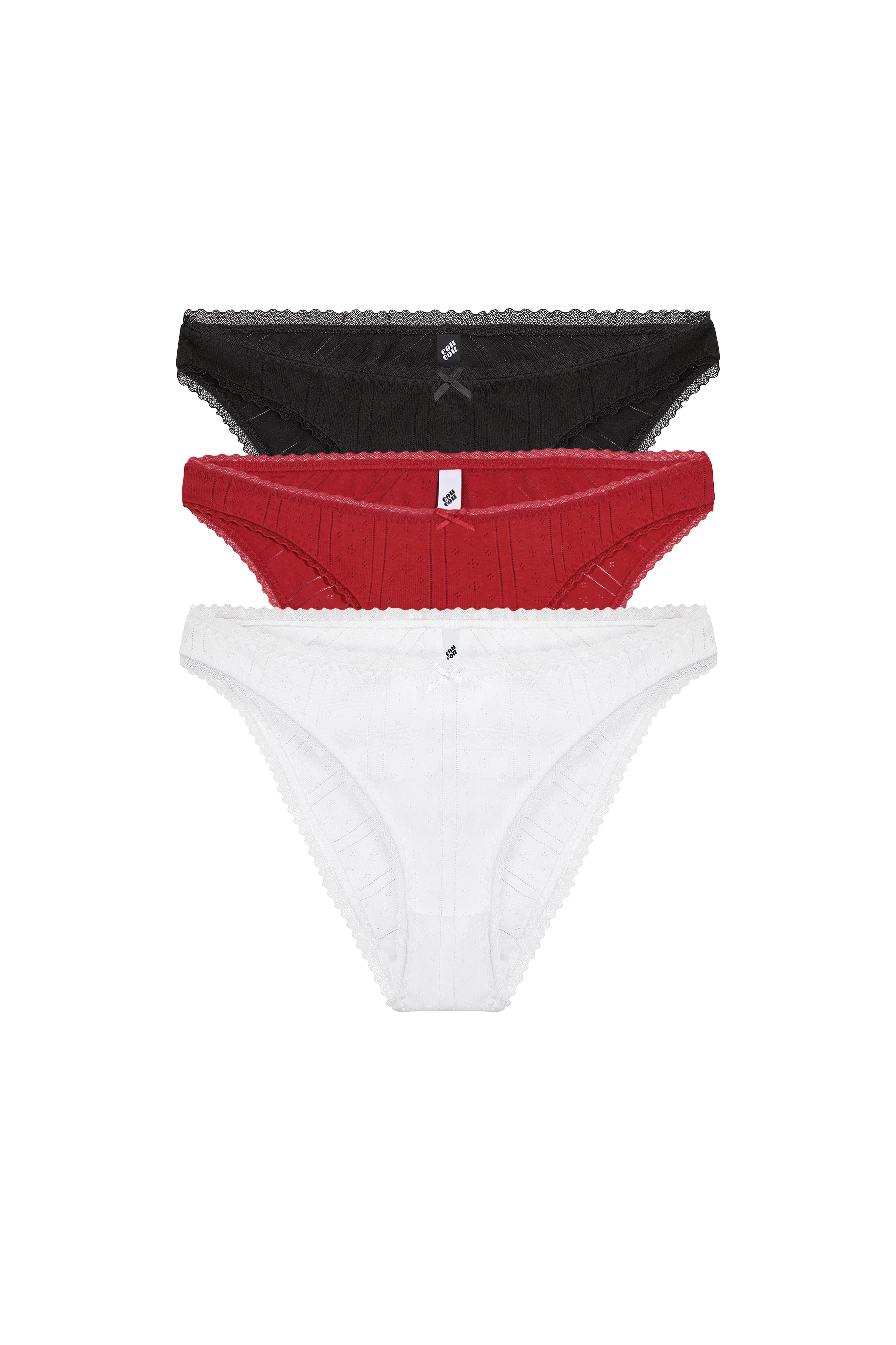 The High Rise 3 Pack: Black, Cherry Red & White - Image 3