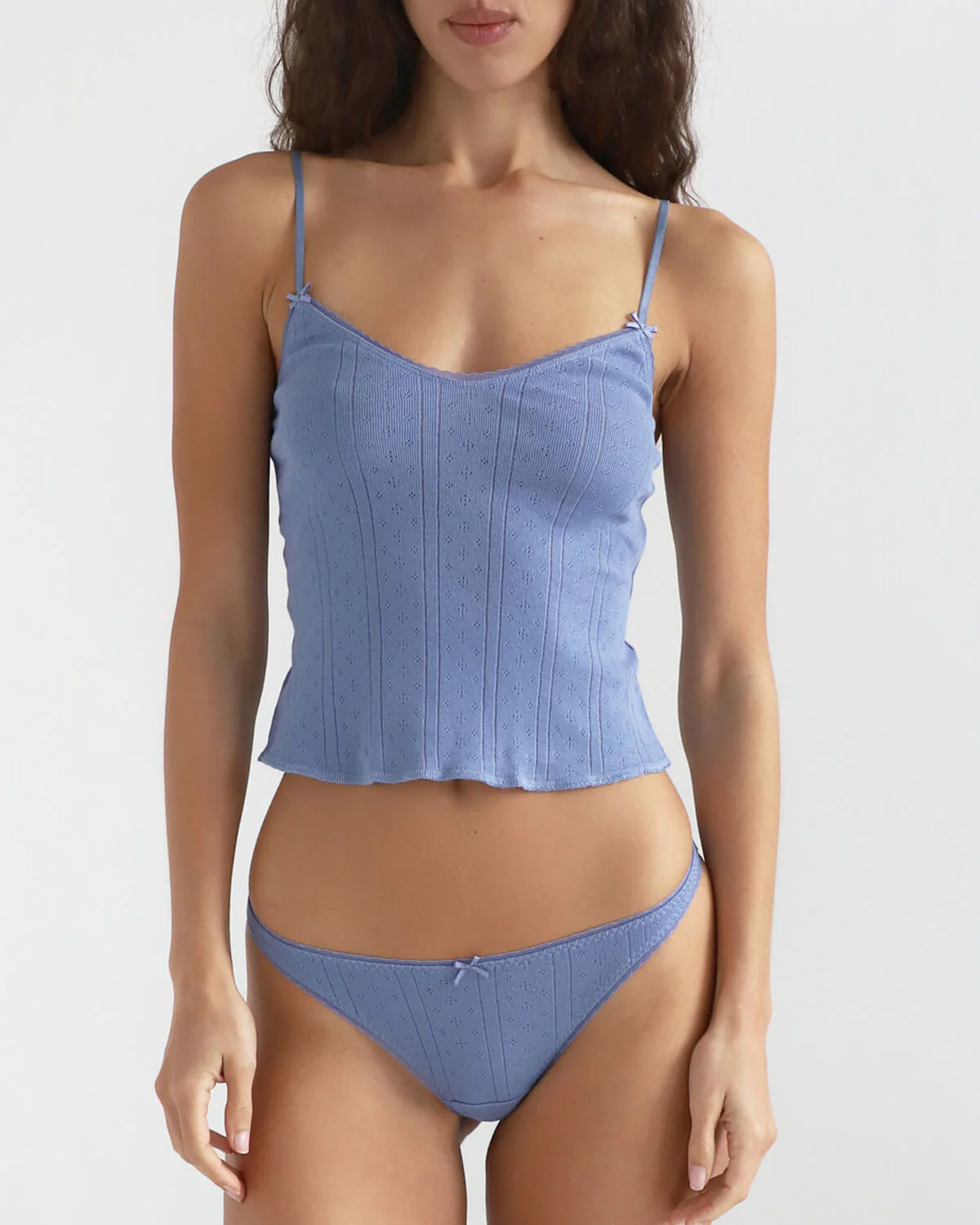 The Long Cami: French Blue Pointelle - Image 4