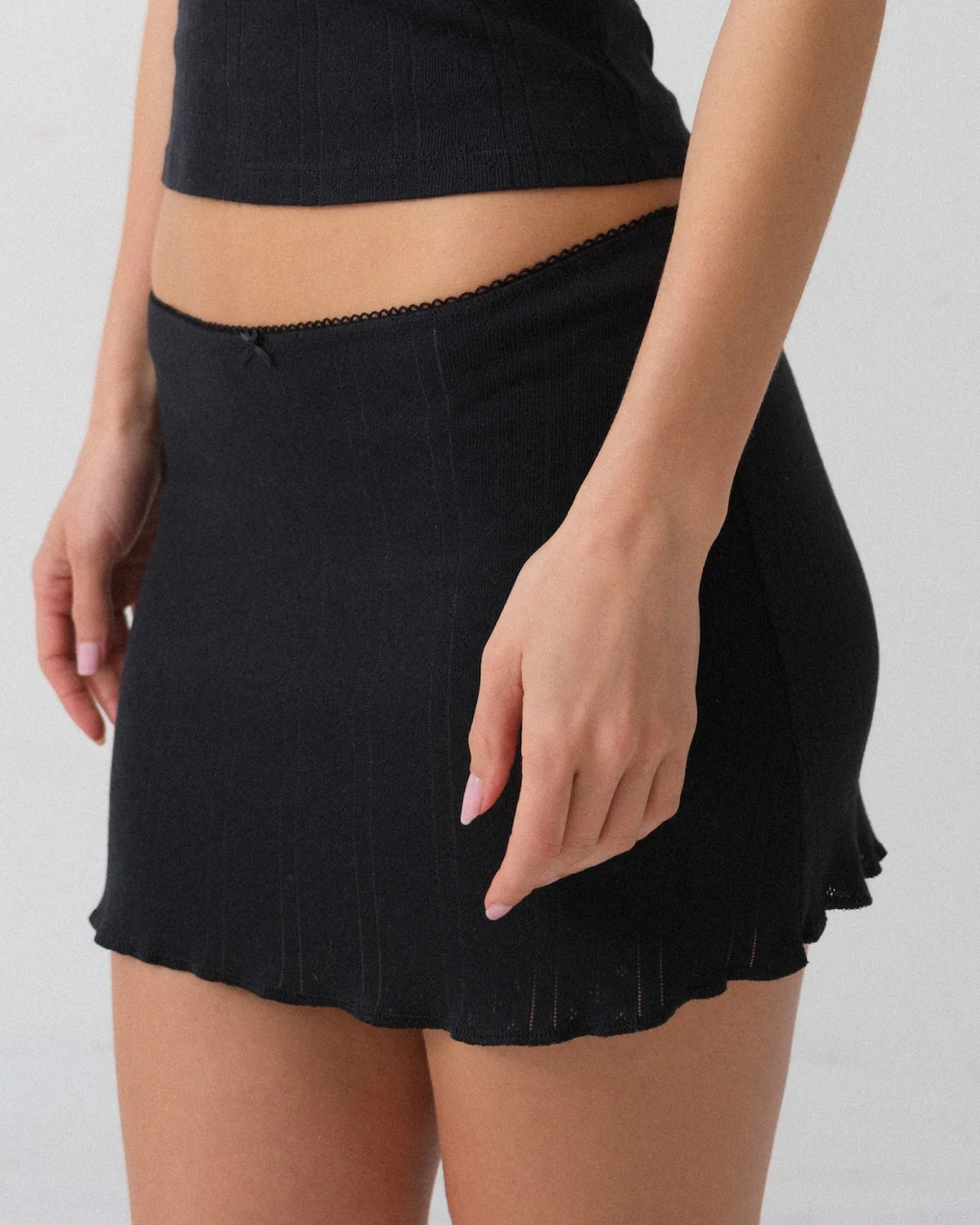 The Mini Skirt: Black Pointelle - Image 5