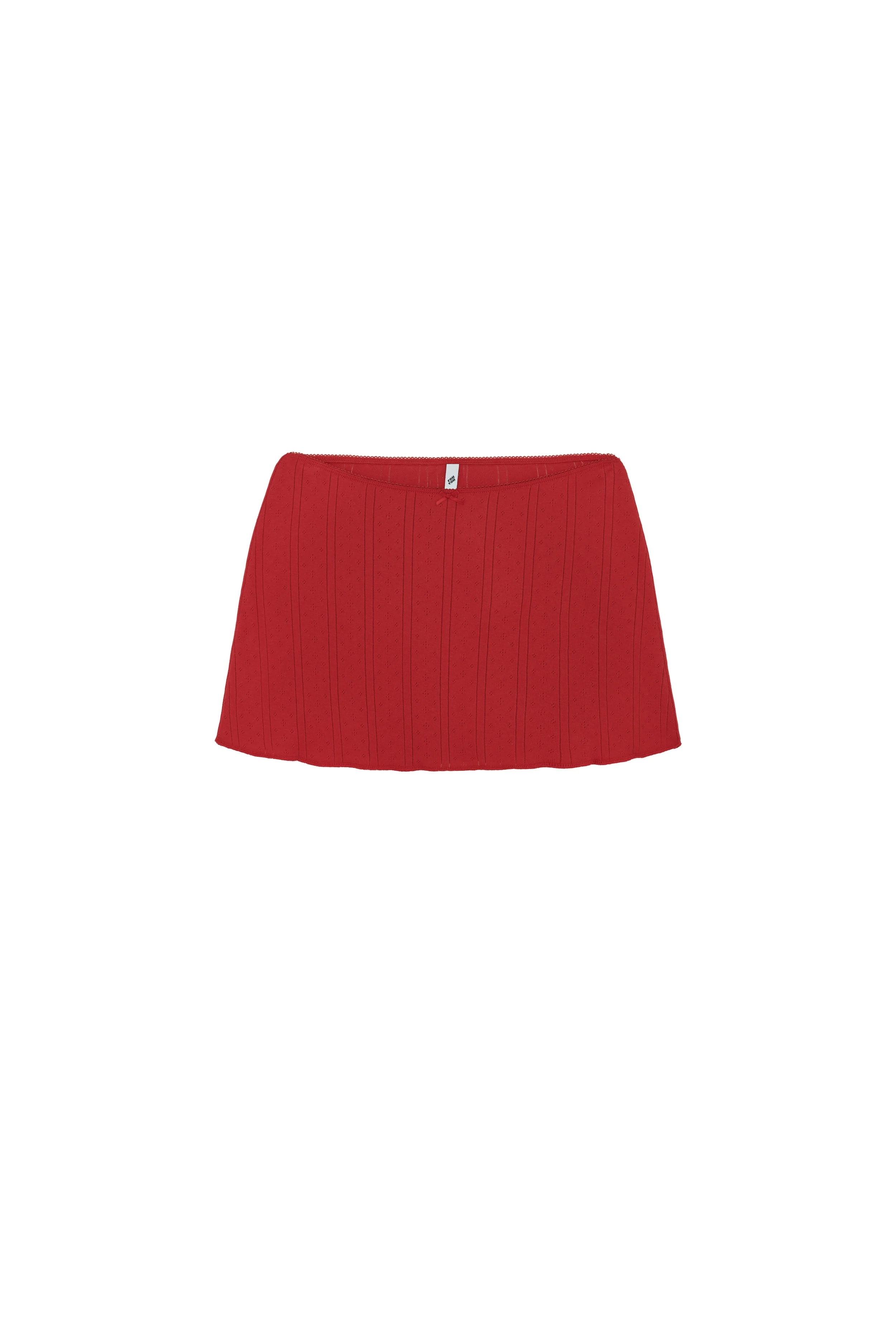 The Mini Skirt: Cherry Red Pointelle - Image 3