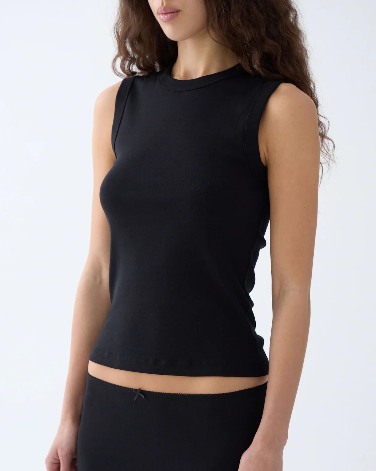 The Muse Tank: Black Cotton Jersey - Image 4