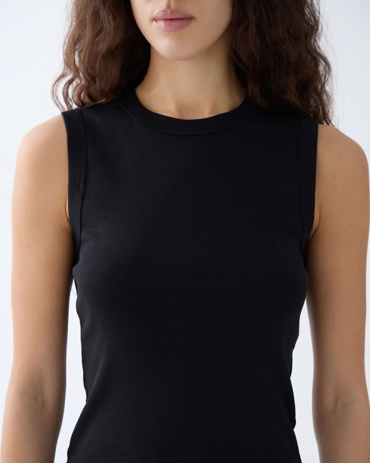 The Muse Tank: Black Cotton Jersey - Image 5