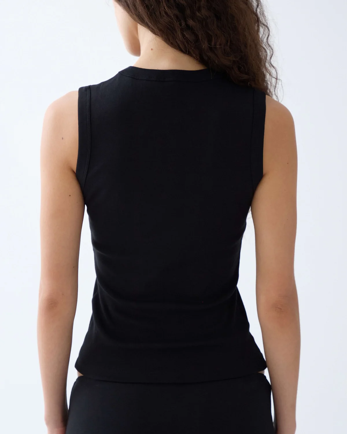 The Muse Tank: Black Cotton Jersey - Image 6