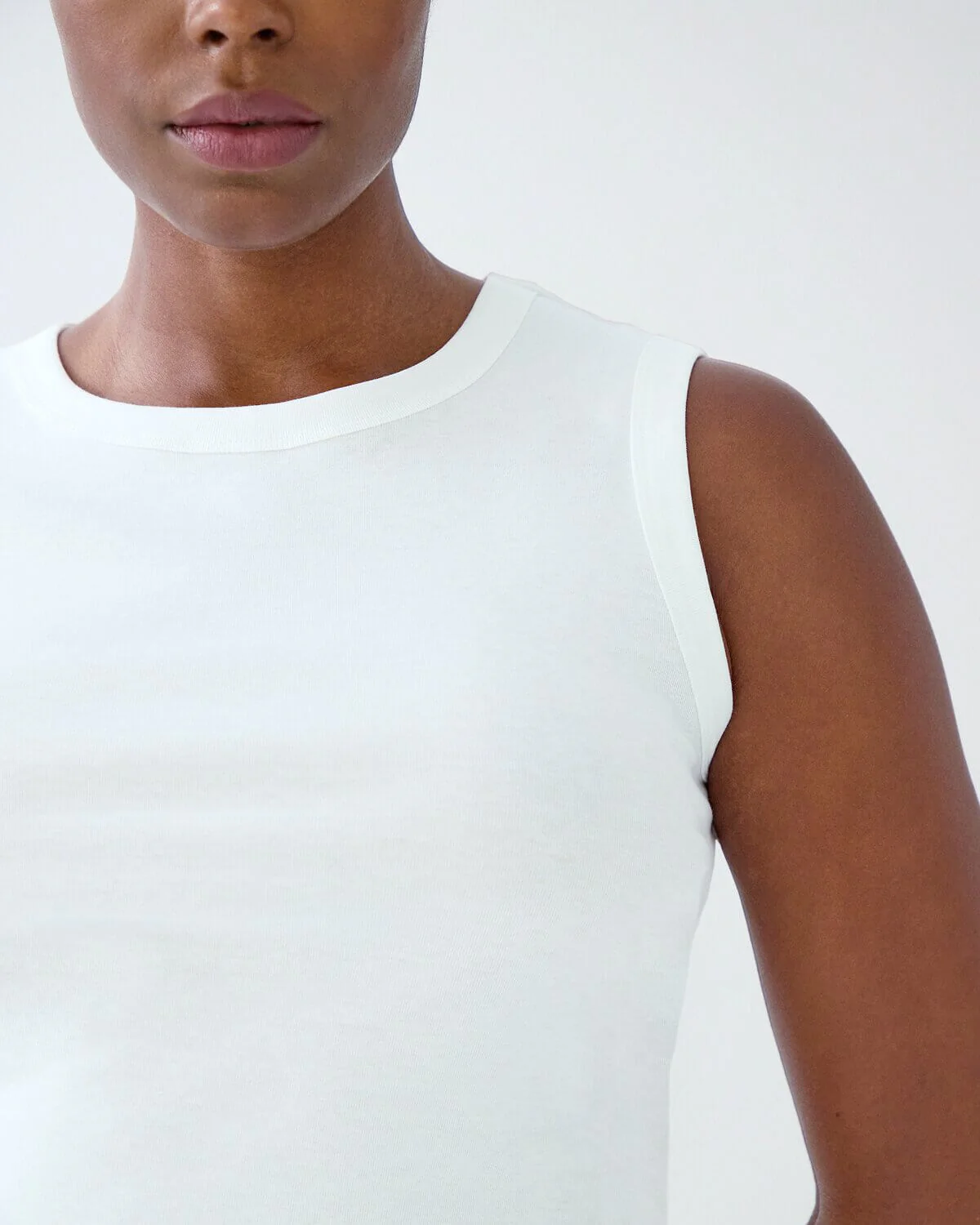 The Muse Tank: White Cotton Jersey - Image 6