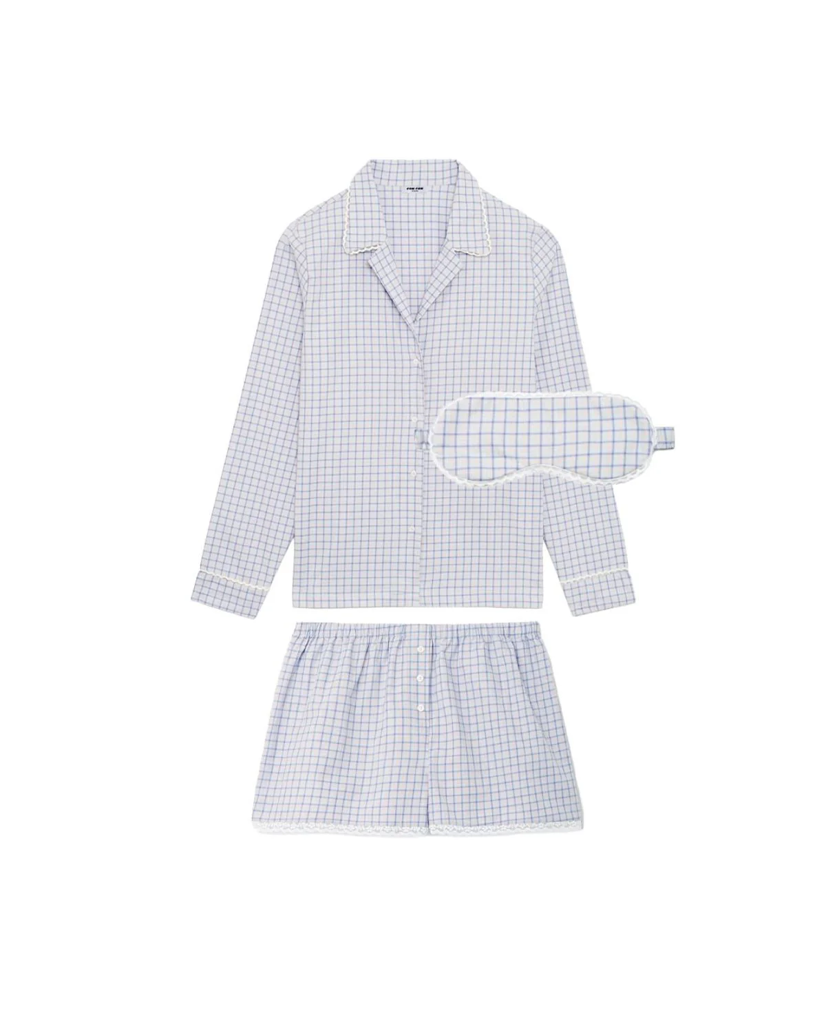 The Pajama Boxer Set: French Poplin Blue Check - Image 3