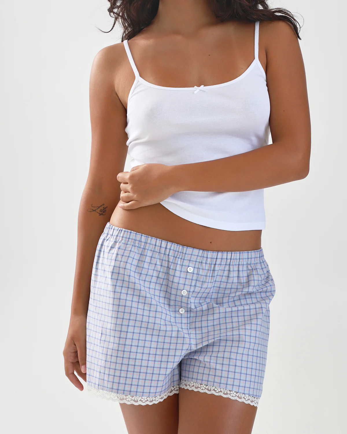 The Boxer 2 Pack: French Poplin White & Blue Check - Image 6