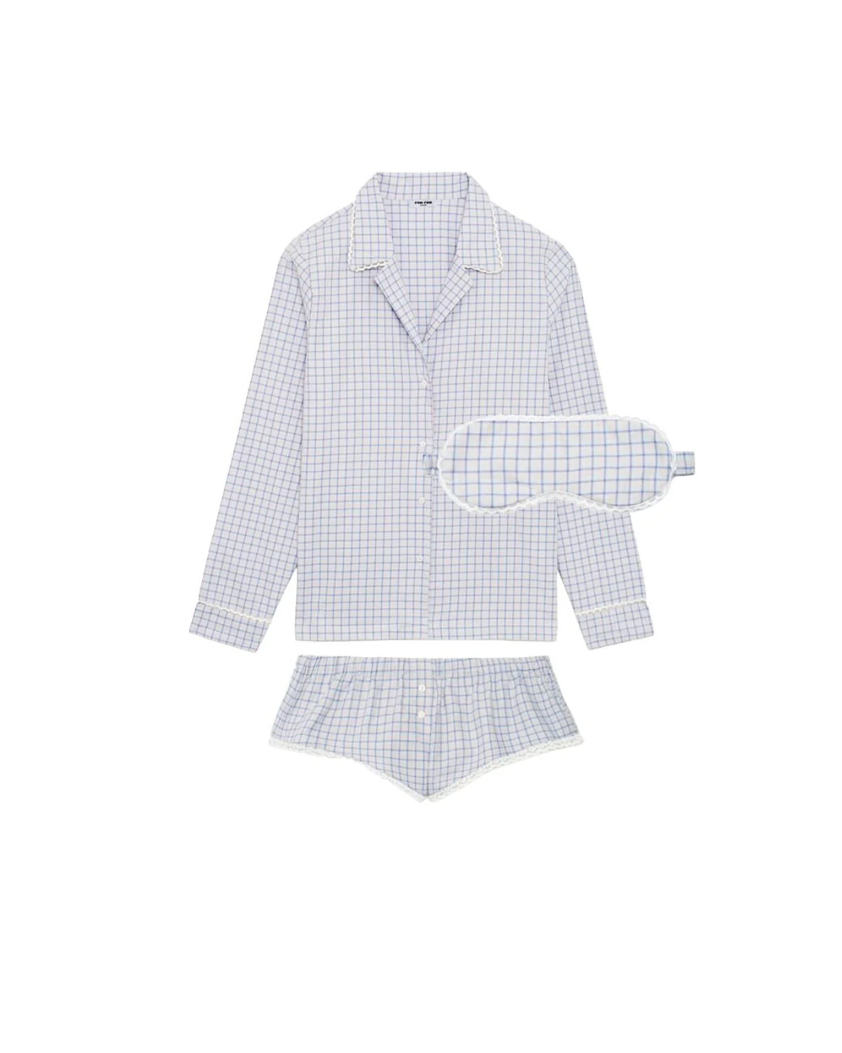 The Pajama Boxette Set: French Poplin Blue Check - Image 3